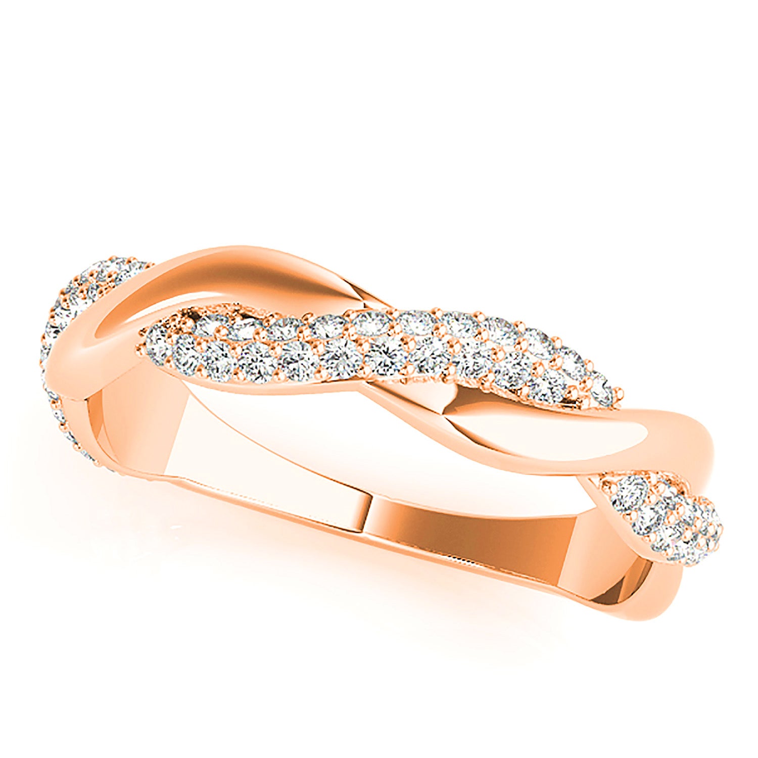 0.40 ctw Pave Set Round Diamond Infinity Wedding Band-VIRABYANI