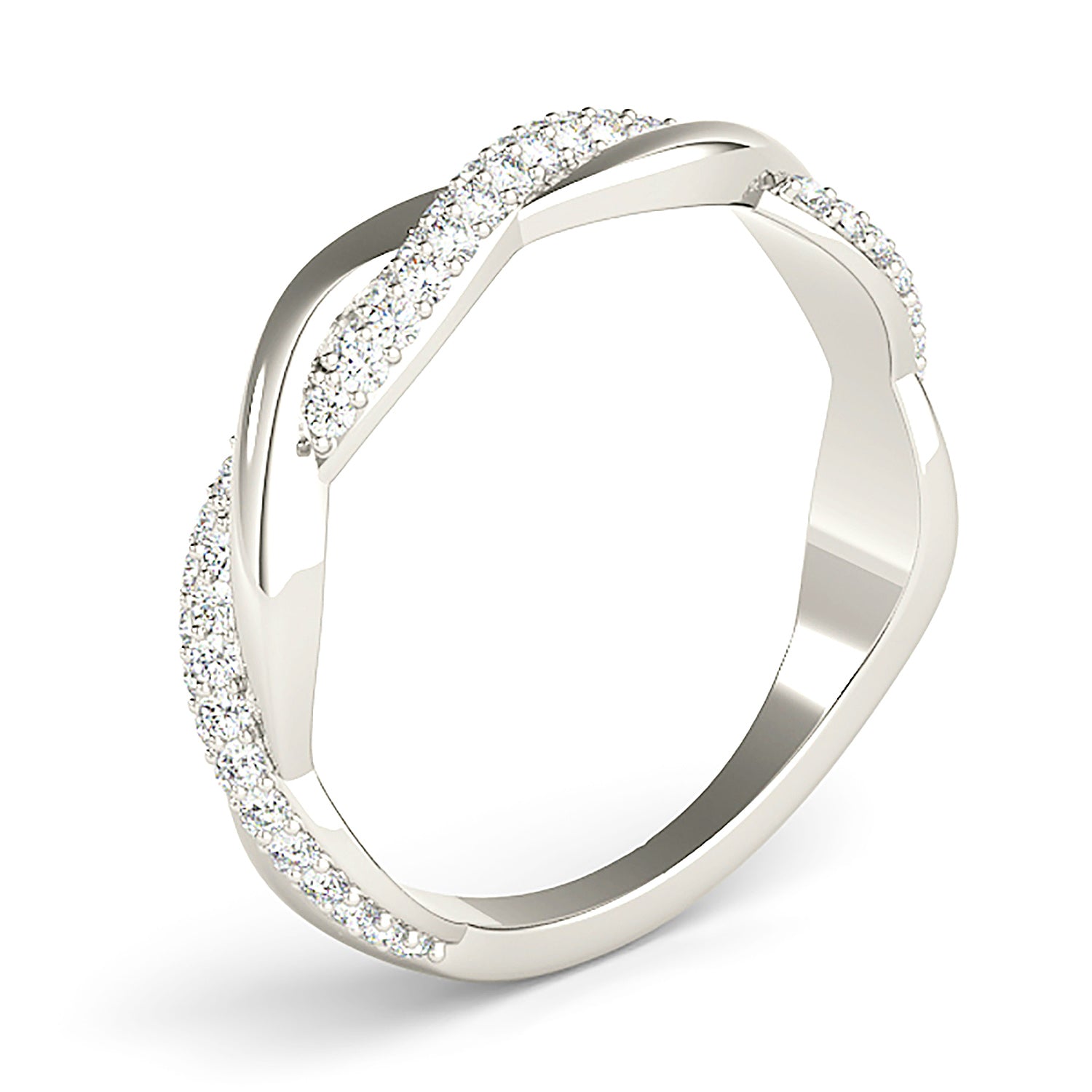 0.40 ctw Pave Set Round Diamond Infinity Wedding Band-VIRABYANI