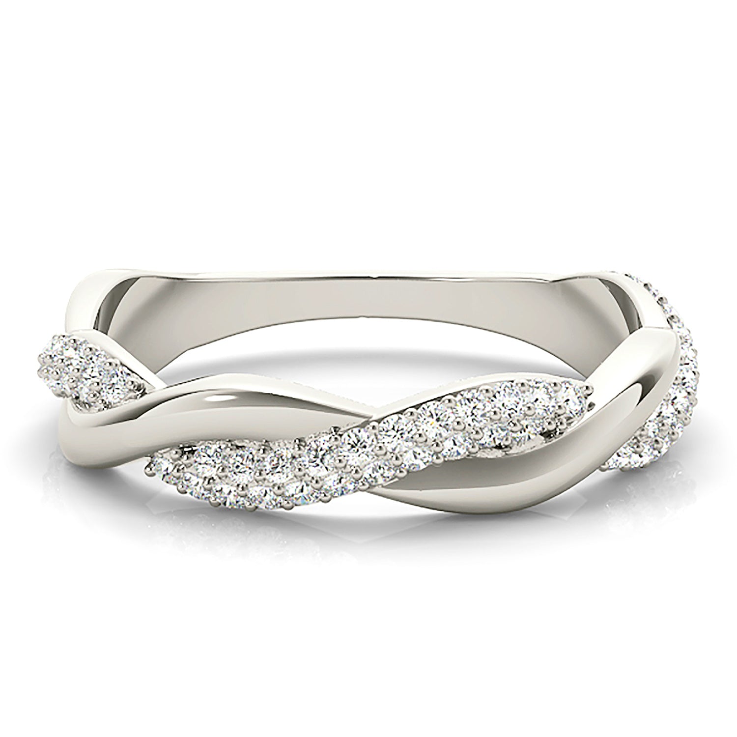 0.40 ctw Pave Set Round Diamond Infinity Wedding Band-VIRABYANI