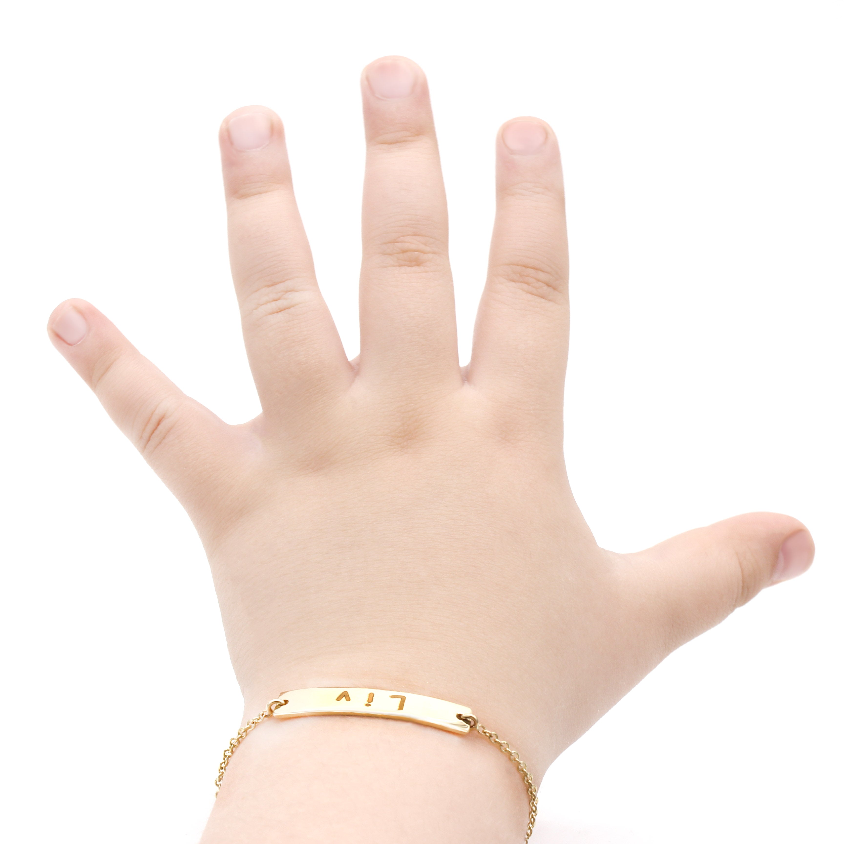 14K Solid Gold Personalized Name Baby Bracelet-VIRABYANI