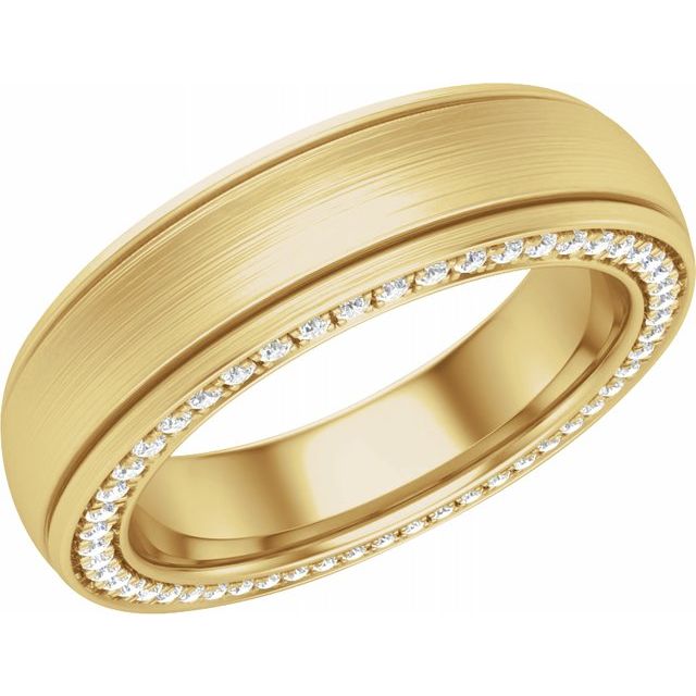 0.52 ctw Round Side Diamond, Brushed Finish Men's Ring-in 14K/18K White, Yellow, Rose Gold and Platinum - Christmas Jewelry Gift -VIRABYANI