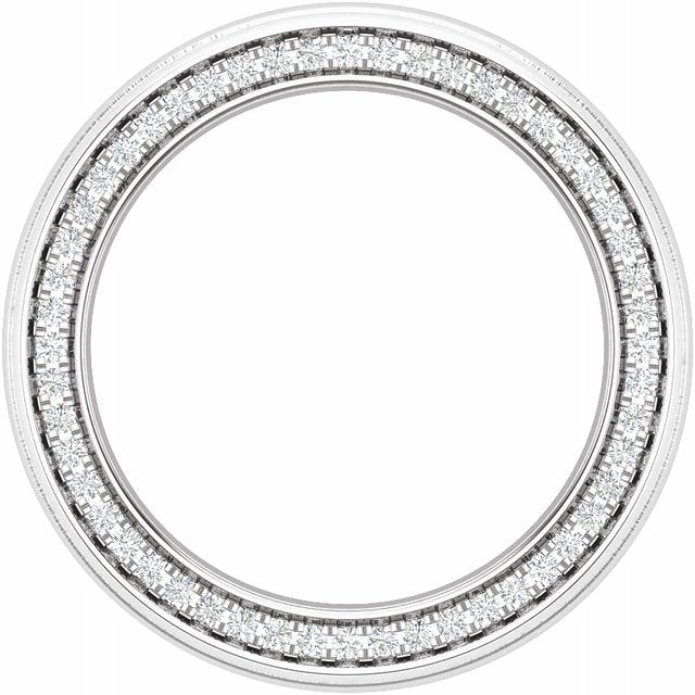 0.52 ctw Round Side Diamond, Brushed Finish Men's Ring-in 14K/18K White, Yellow, Rose Gold and Platinum - Christmas Jewelry Gift -VIRABYANI