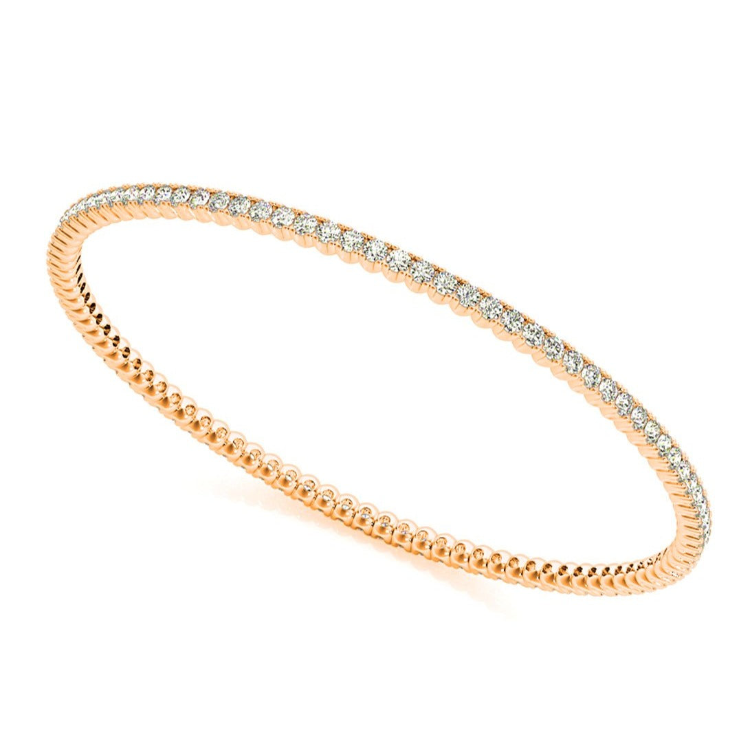 2.75 ctw Round Diamond Eternity Bangle Bracelet-in 14K/18K White, Yellow, Rose Gold and Platinum - Christmas Jewelry Gift -VIRABYANI