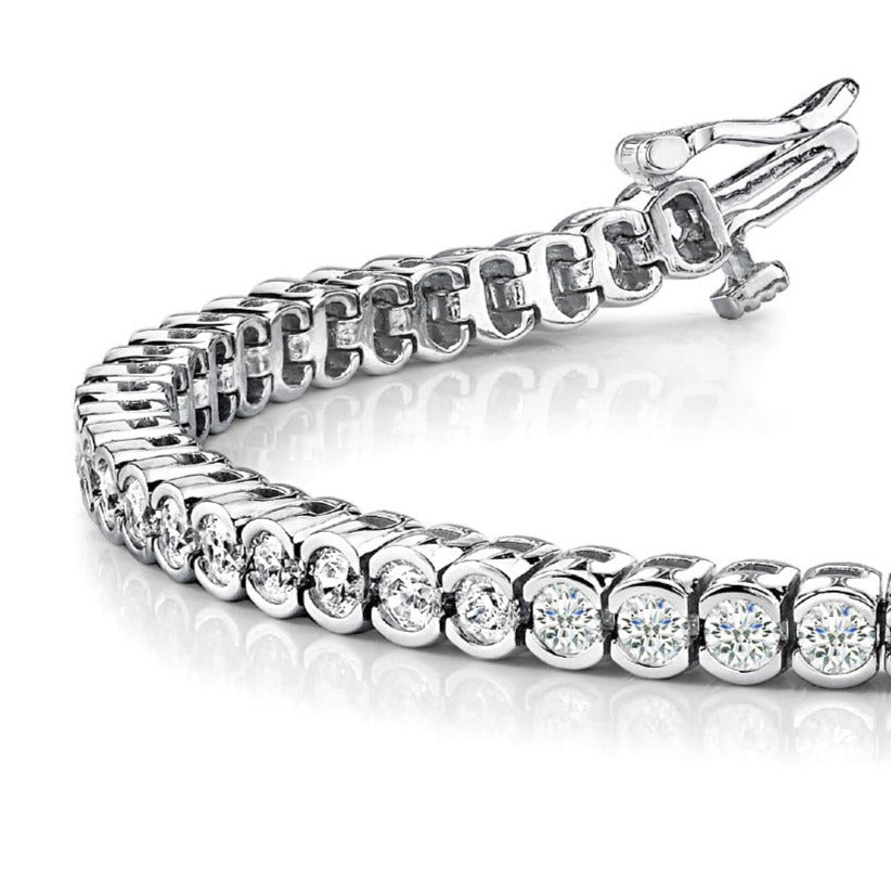 4.00 ctw Round Diamond Bezel Set Tennis Bracelet-VIRABYANI