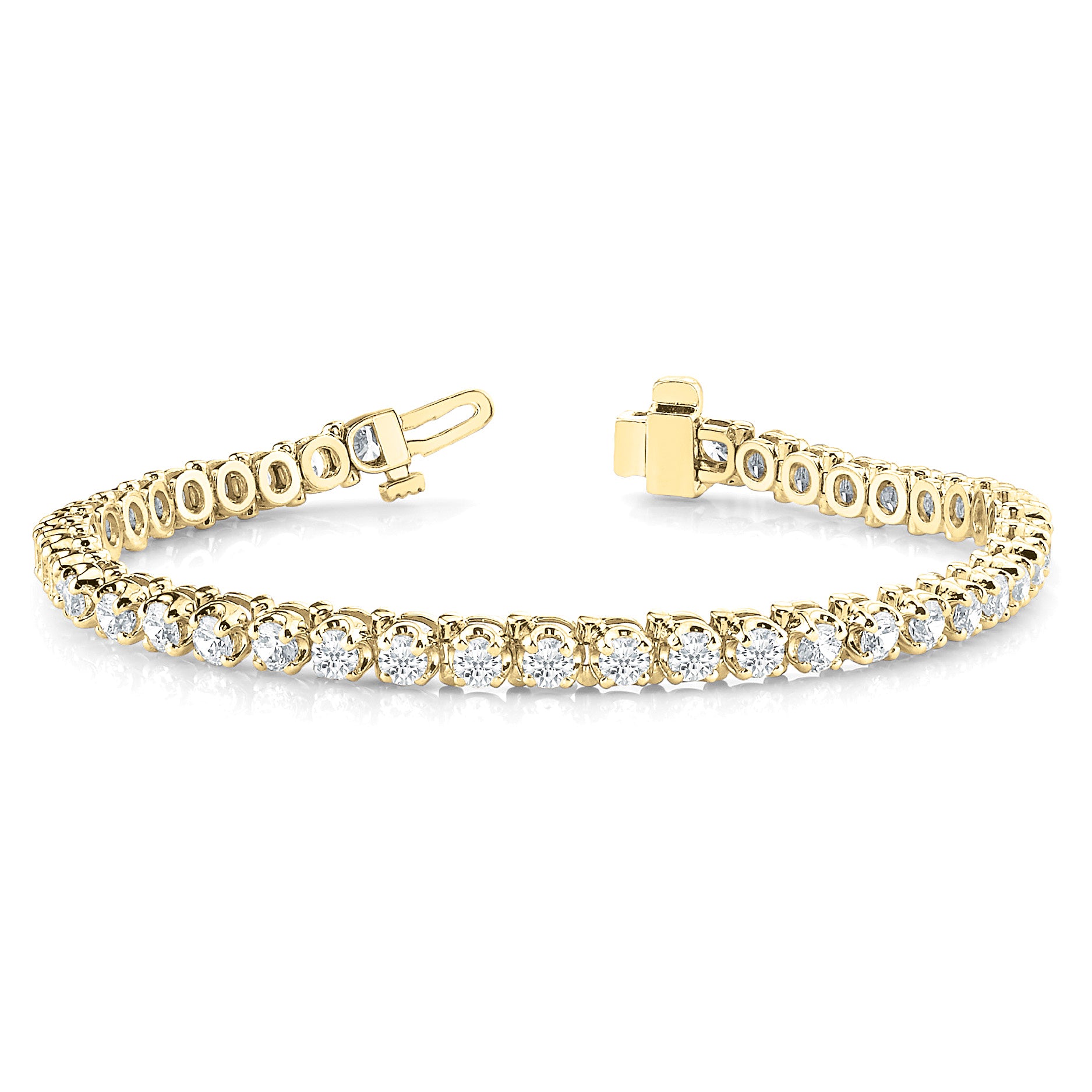 5.00 ctw Round Diamond Tennis Bracelet Four Prong Set-VIRABYANI