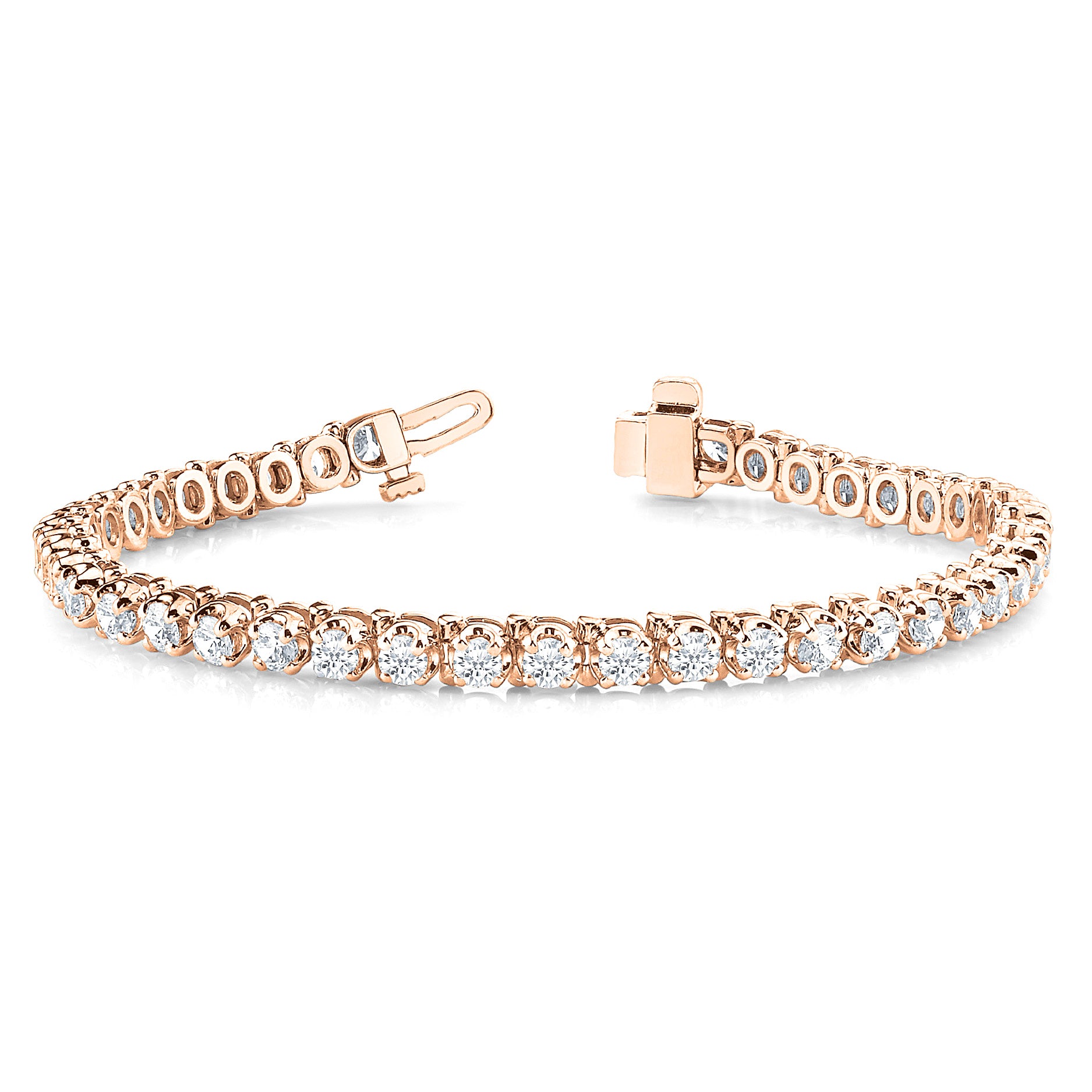 5.00 ctw Round Diamond Tennis Bracelet Four Prong Set-VIRABYANI