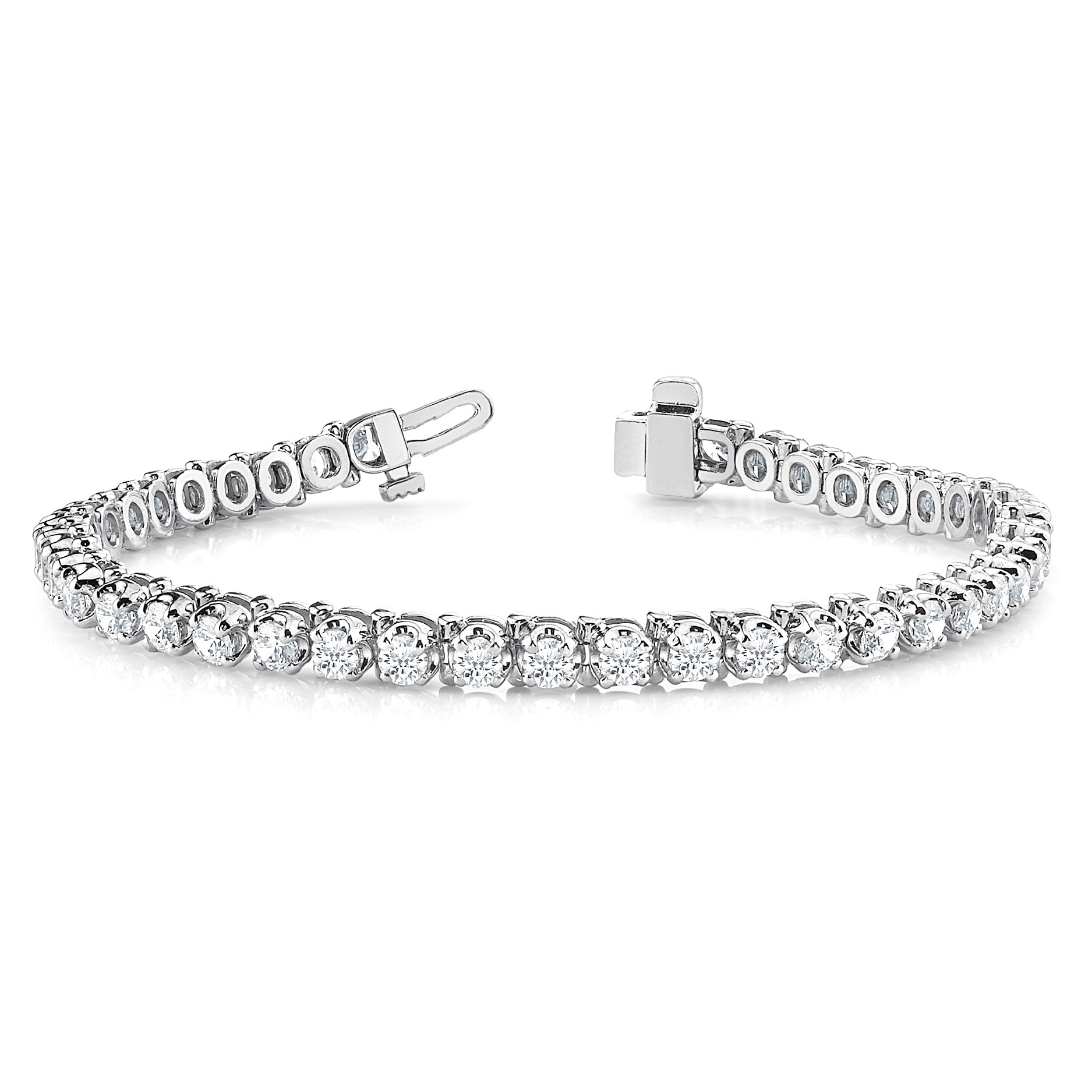 5.00 ctw Round Diamond Tennis Bracelet Four Prong Set-VIRABYANI