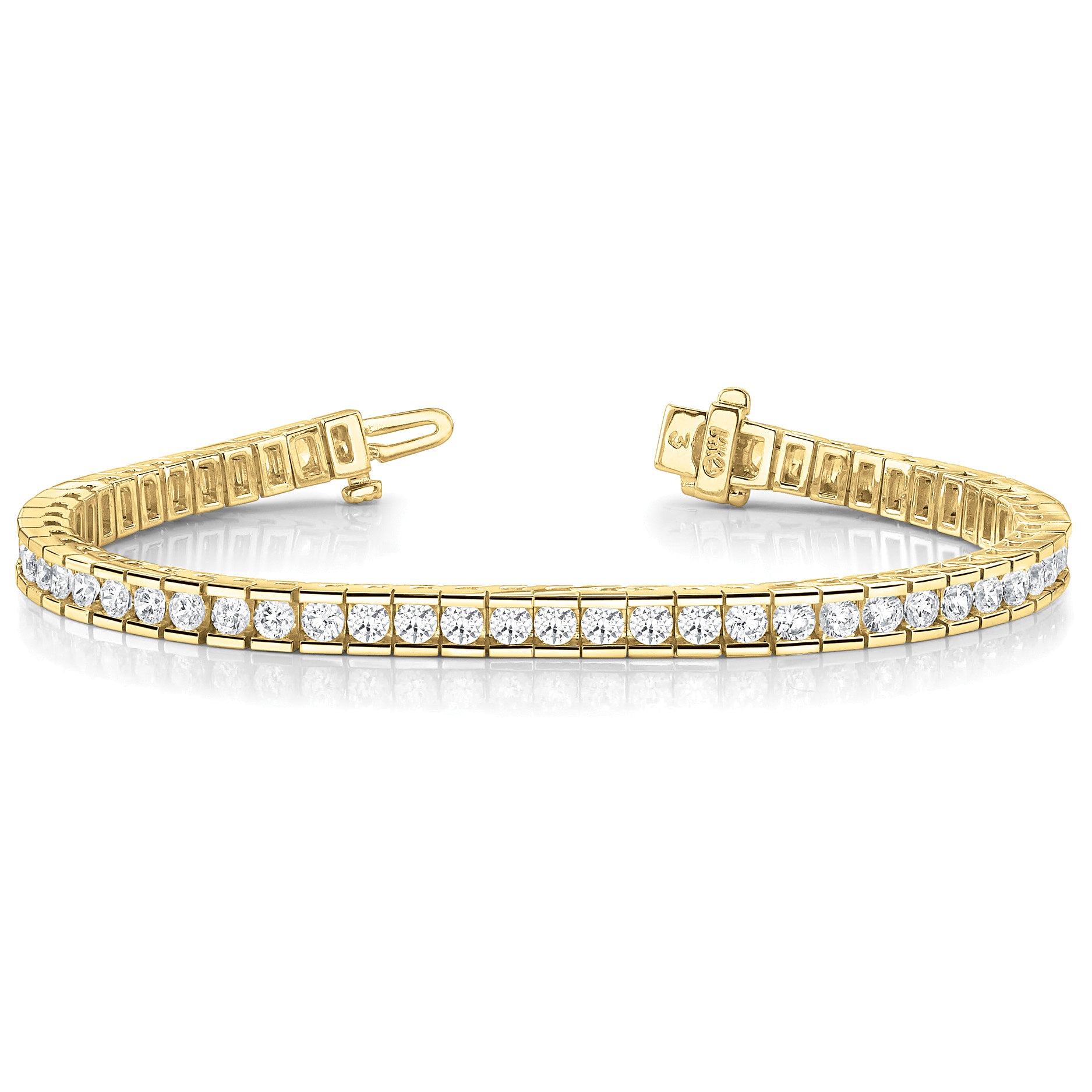 Channel Set 5.50 ctw Round Diamond Tennis Bracelet-VIRABYANI