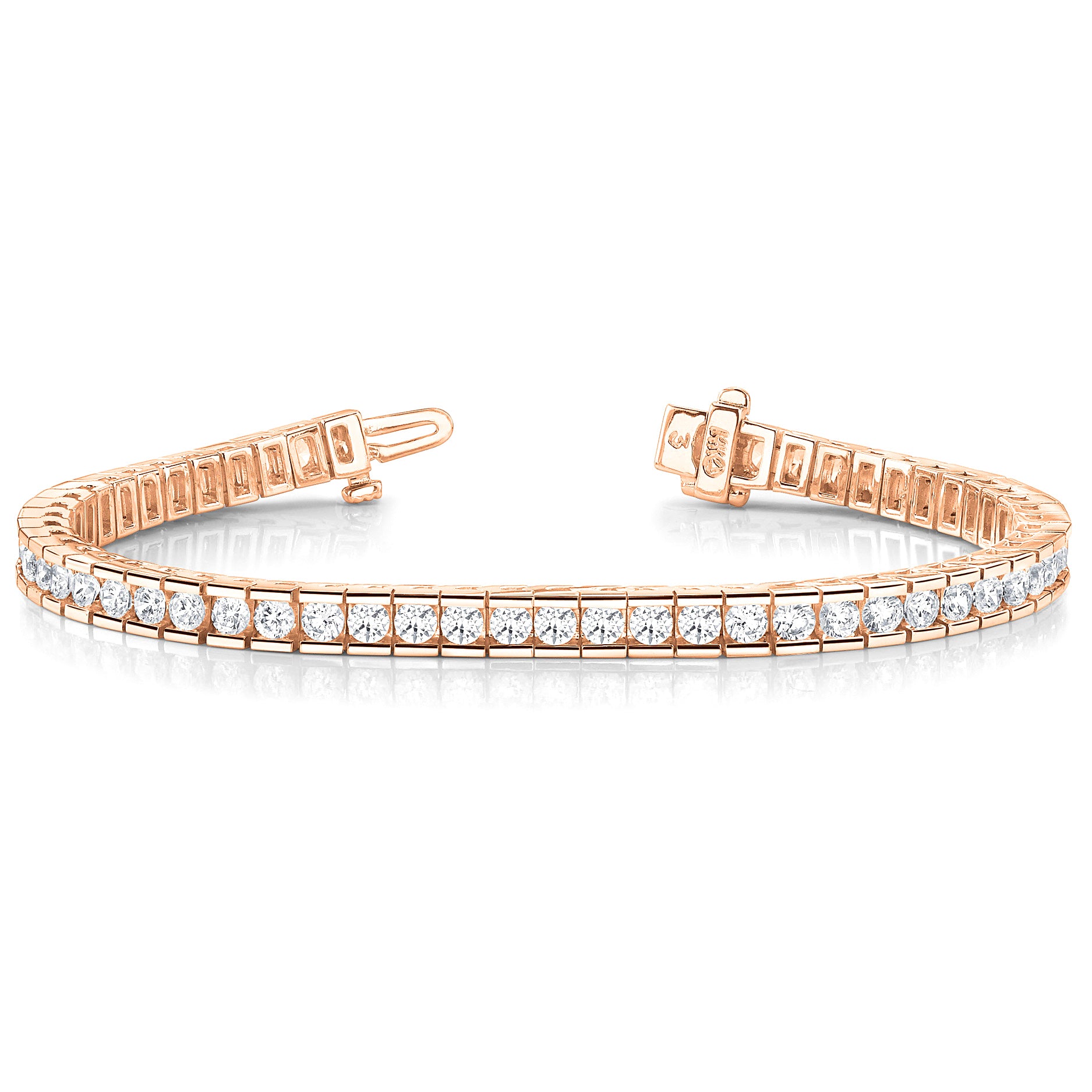 Channel Set 5.50 ctw Round Diamond Tennis Bracelet-VIRABYANI