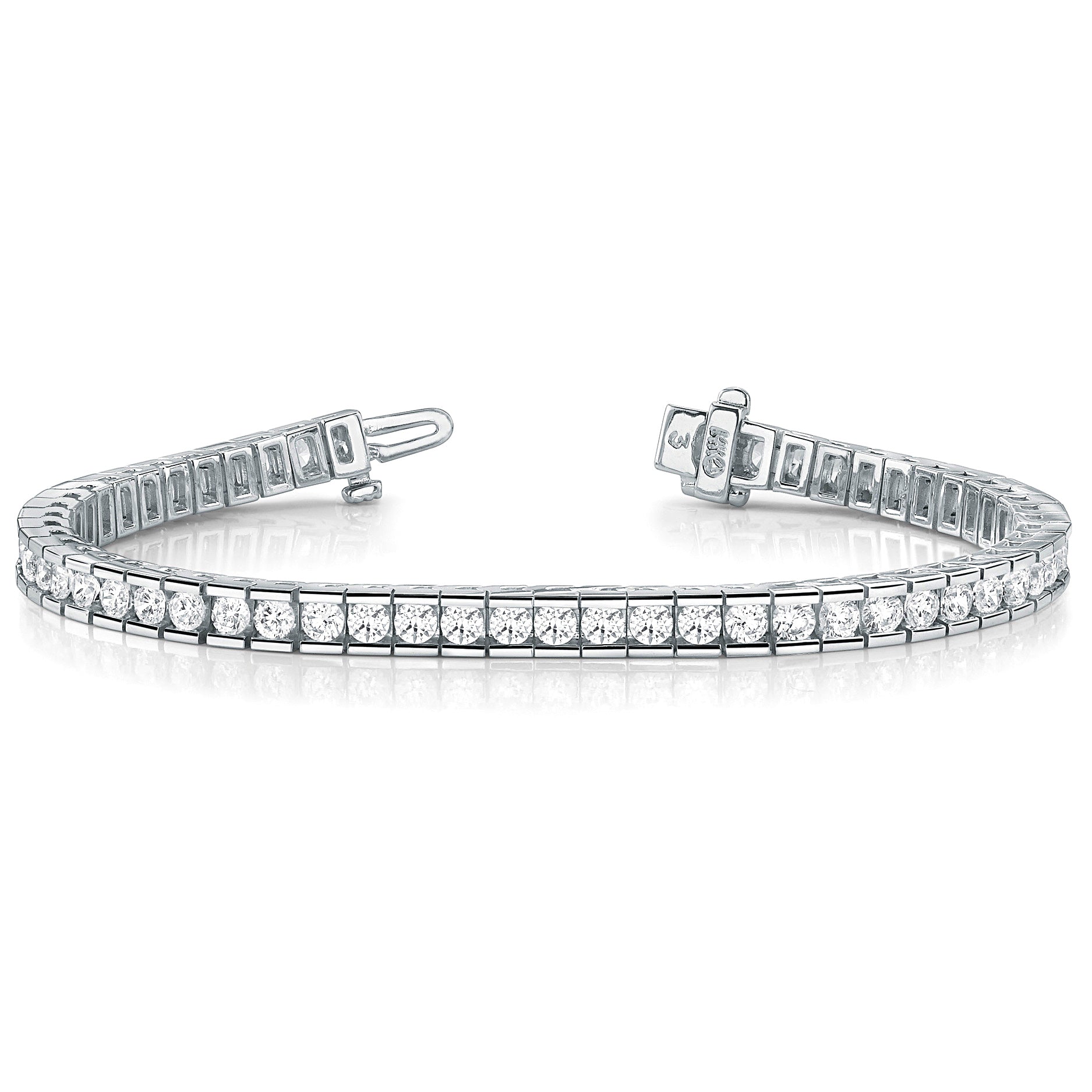 Channel Set 5.50 ctw Round Diamond Tennis Bracelet-VIRABYANI