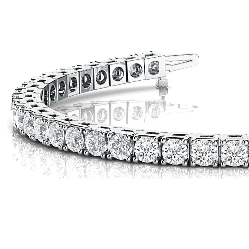 7.0 ctw Round Diamond Tennis Bracelet Four Prong-in 14K/18K White, Yellow, Rose Gold and Platinum - Christmas Jewelry Gift -VIRABYANI