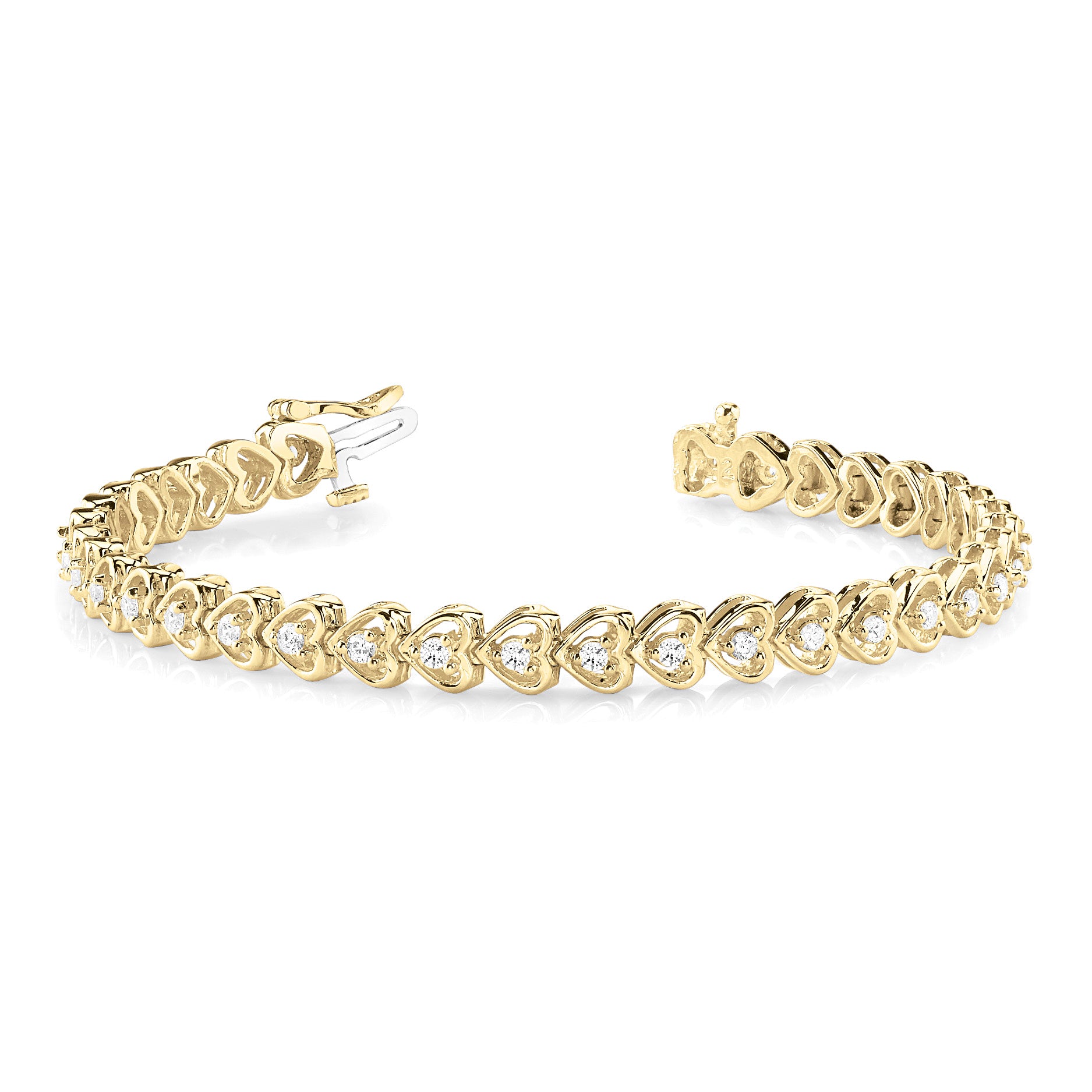 1.25 ctw Round Diamond Hearth Shaped Tennis Bracelet-VIRABYANI