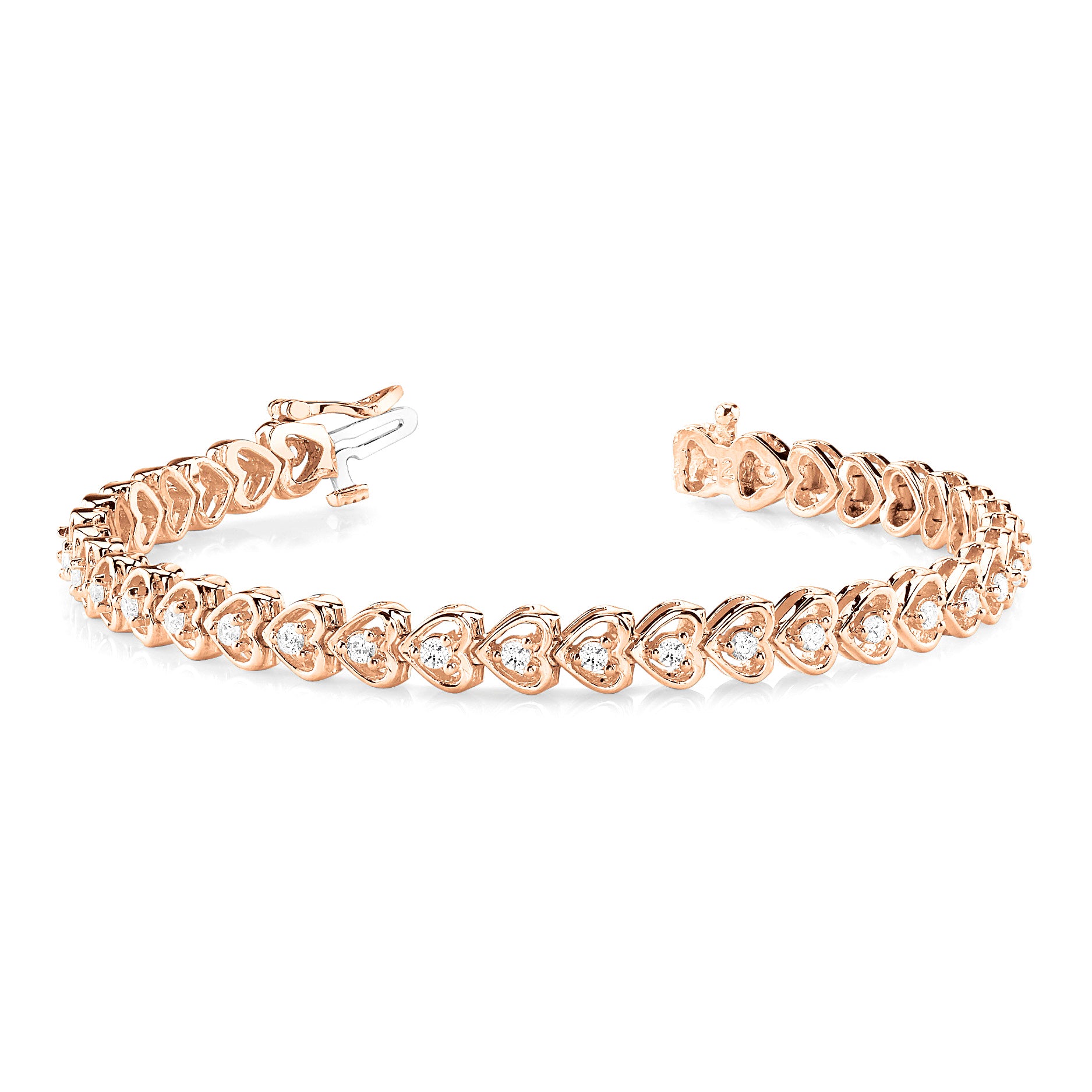 1.25 ctw Round Diamond Hearth Shaped Tennis Bracelet-VIRABYANI