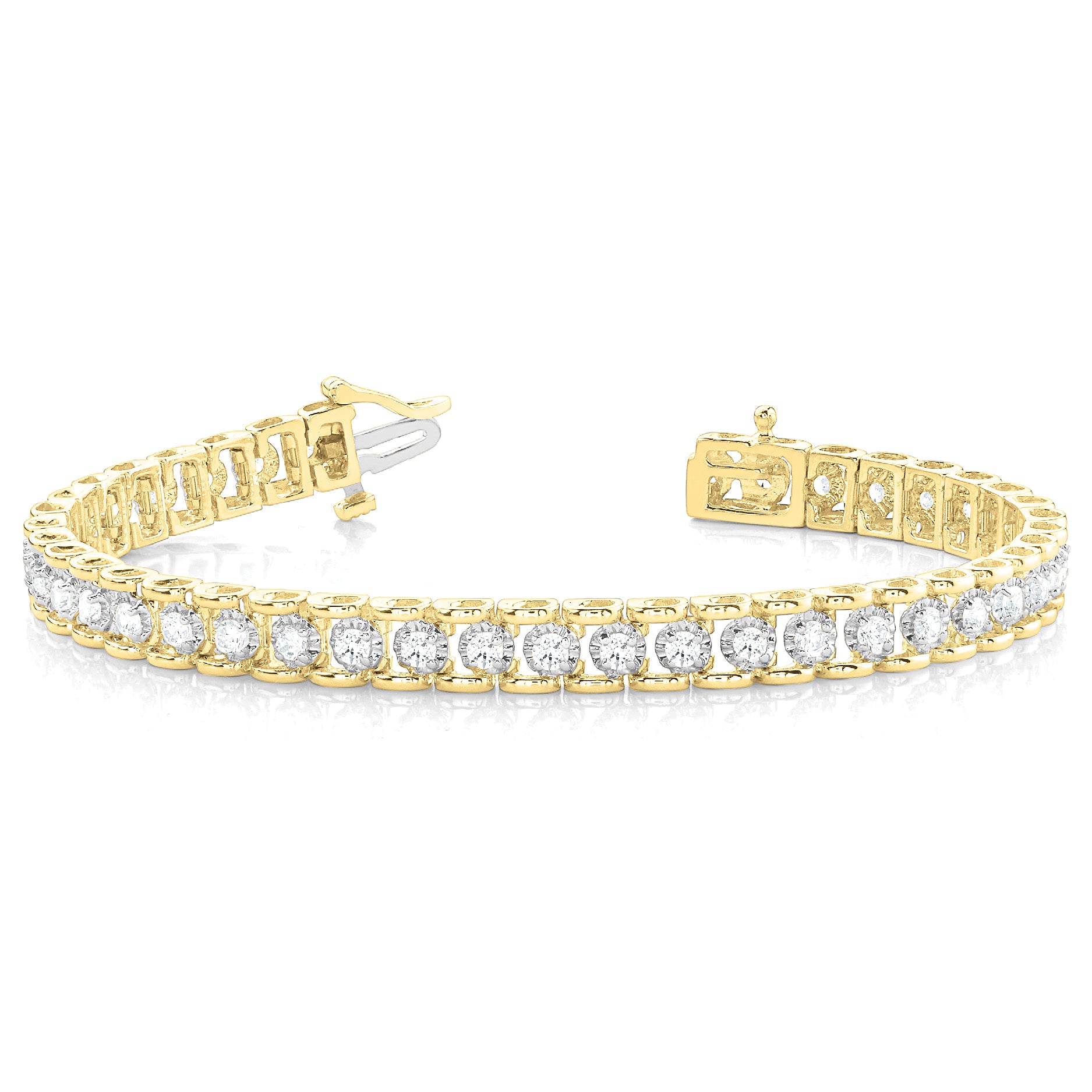 2.0 ctw Round Diamond Tennis Bracelet Four Prong Set-VIRABYANI