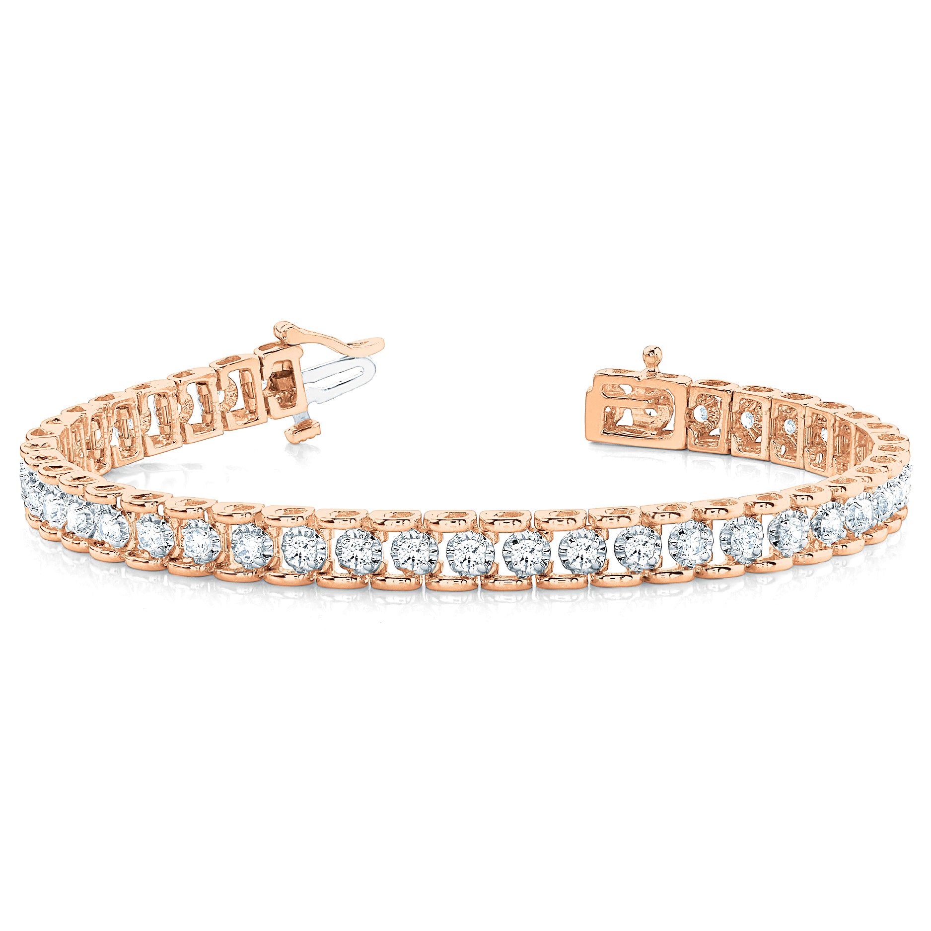 2.0 ctw Round Diamond Tennis Bracelet Four Prong Set-VIRABYANI