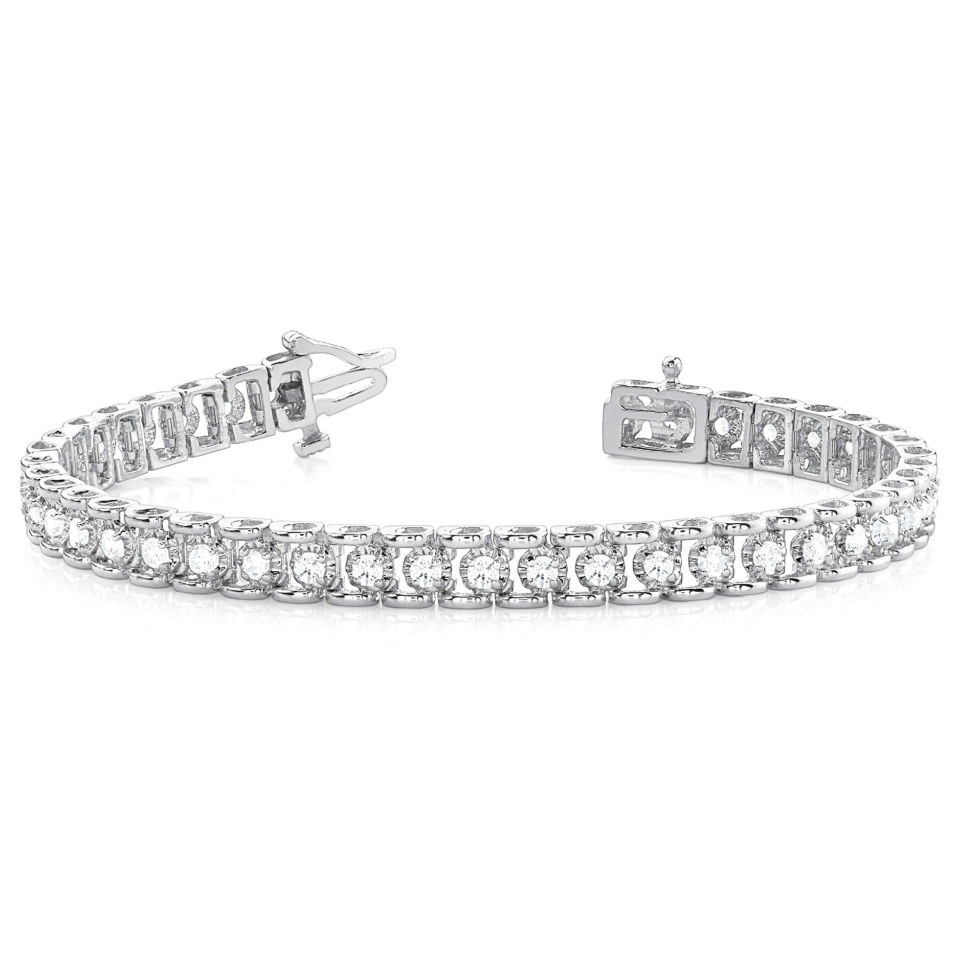 2.0 ctw Round Diamond Tennis Bracelet Four Prong Set-VIRABYANI