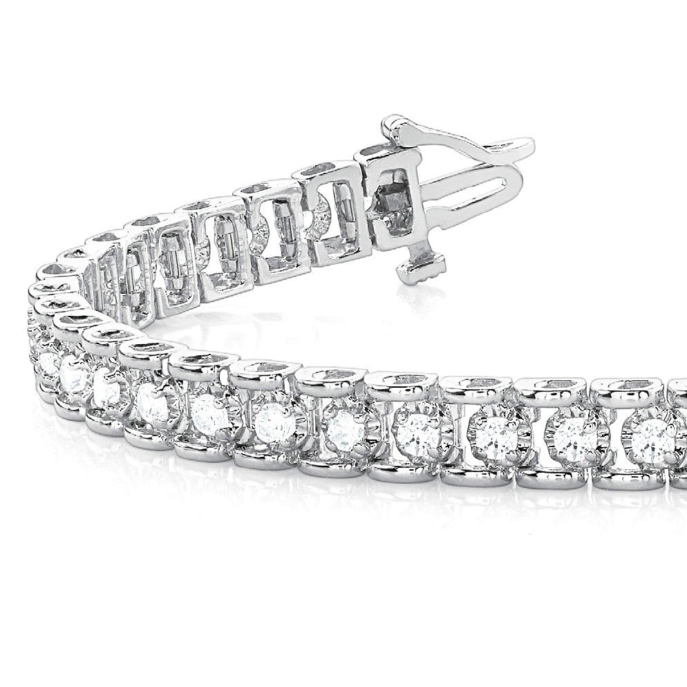 2.0 ctw Round Diamond Tennis Bracelet Four Prong Set-VIRABYANI
