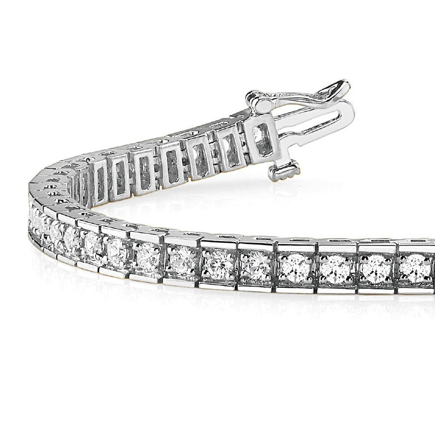 2.25 ctw Round Diamond Tennis Bracelet Four Prong Set In Channel-VIRABYANI