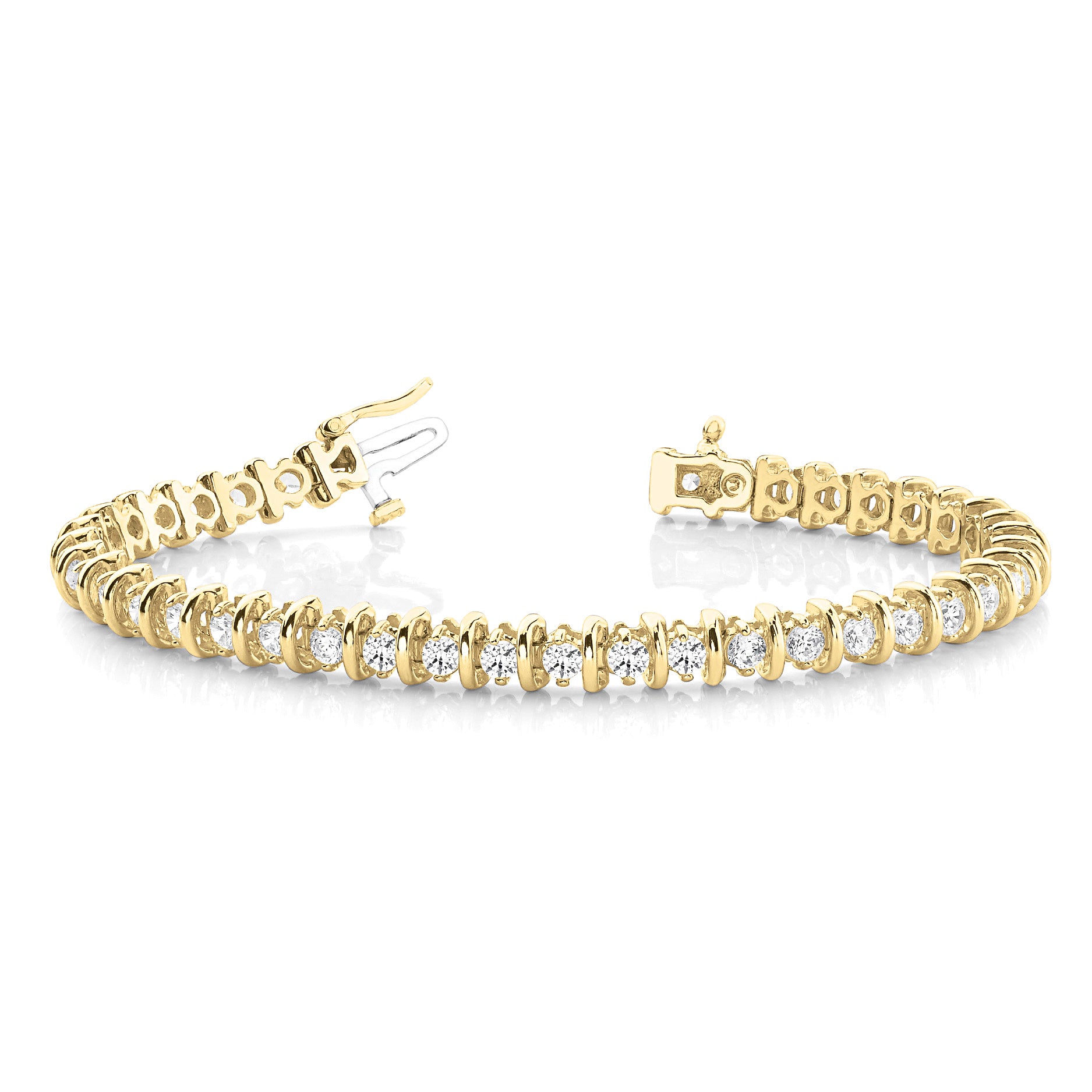 4.00 ctw Round Diamond Bar Tennis Bracelet Two Prong-VIRABYANI