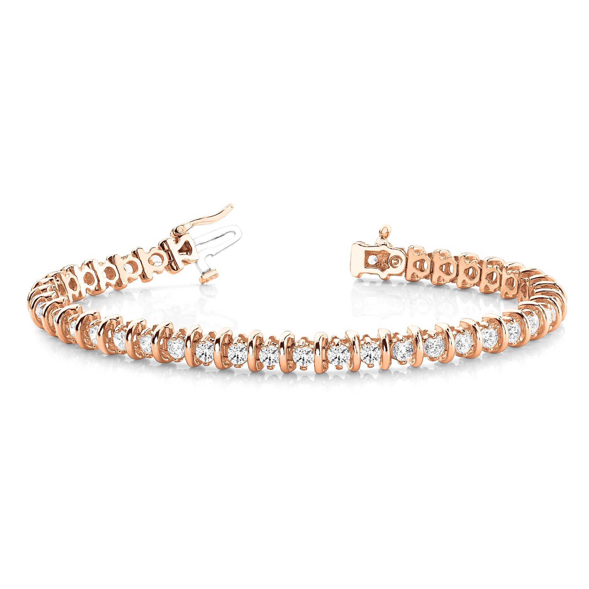 4.00 ctw Round Diamond Bar Tennis Bracelet Two Prong-VIRABYANI