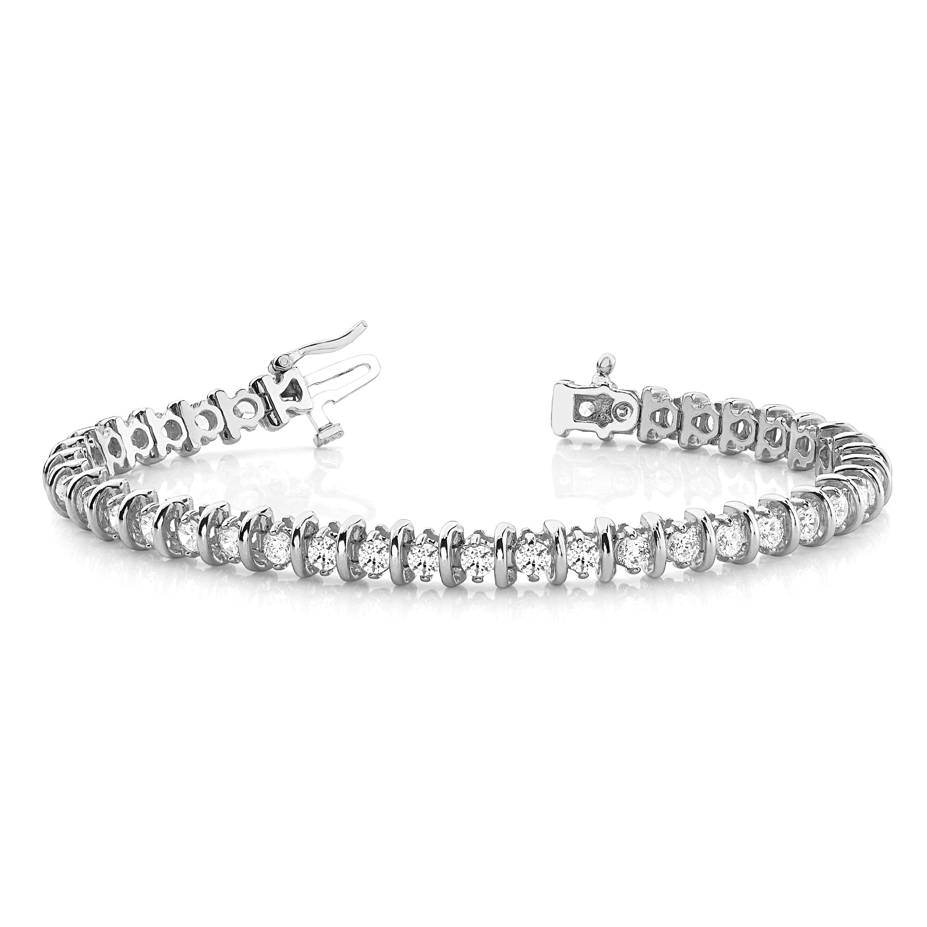 4.00 ctw Round Diamond Bar Tennis Bracelet Two Prong-VIRABYANI