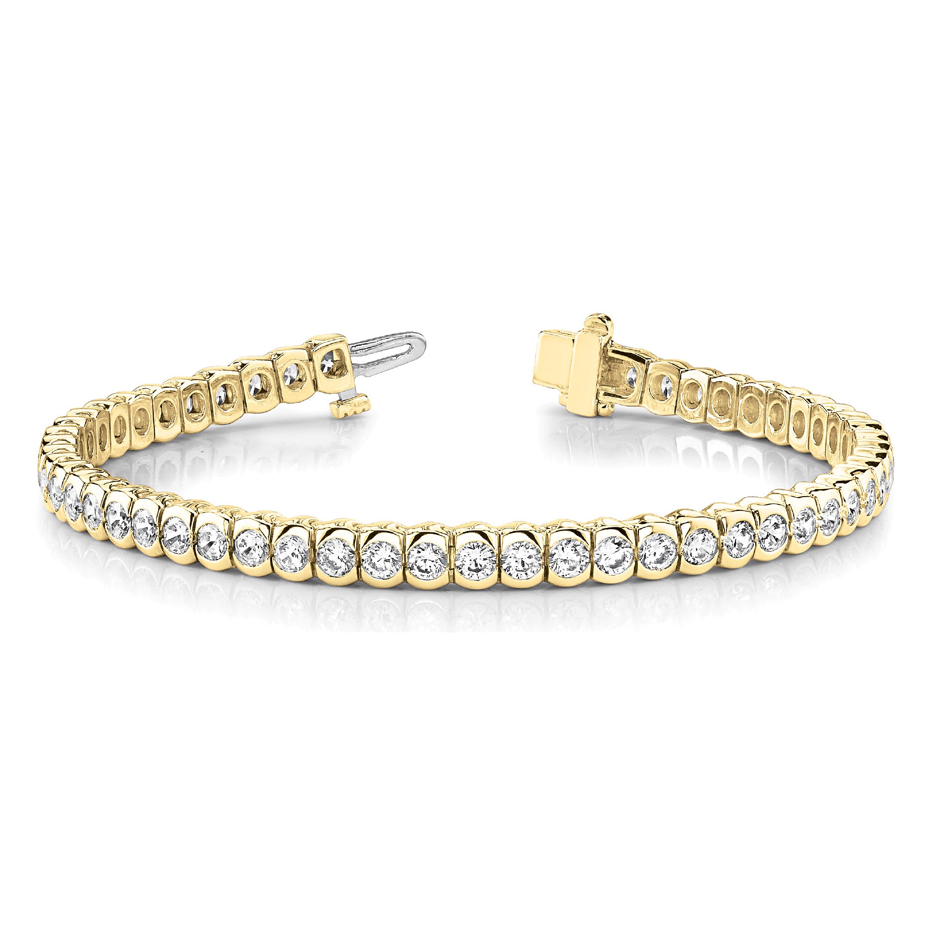 5 ct. Diamond Half Bezel Tennis Bracelet-VIRABYANI