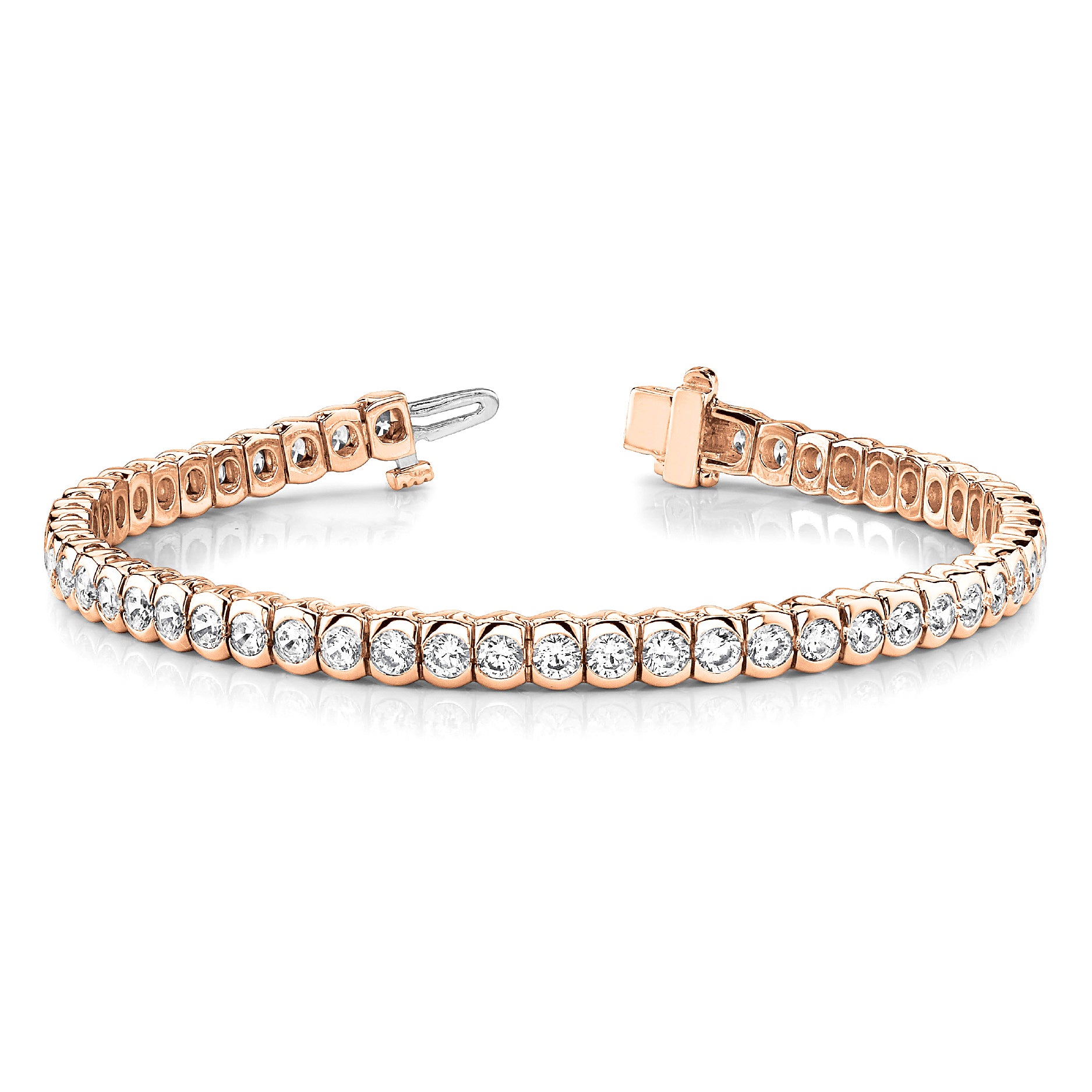 5 ct. Diamond Half Bezel Tennis Bracelet-VIRABYANI