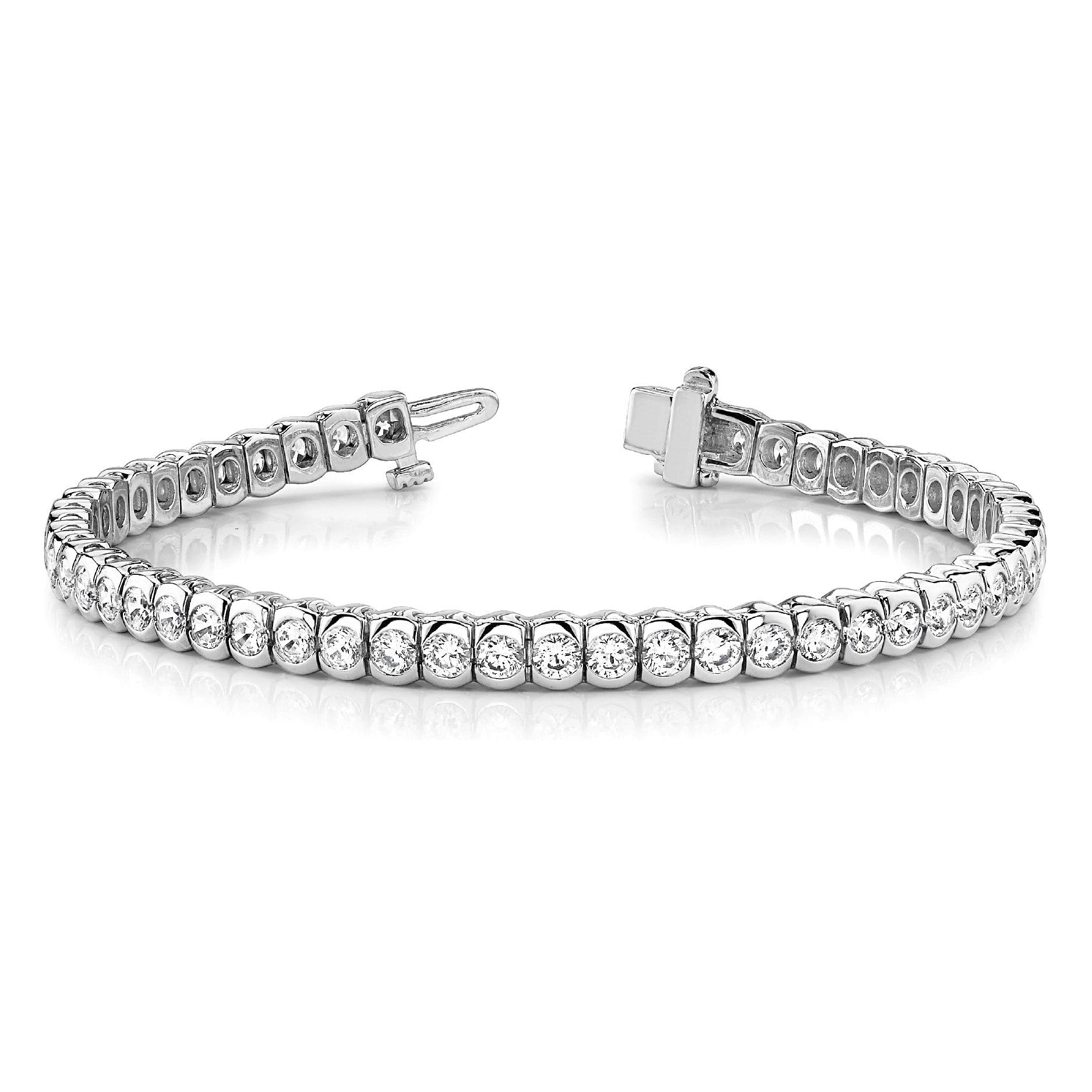 5 ct. Diamond Half Bezel Tennis Bracelet-VIRABYANI