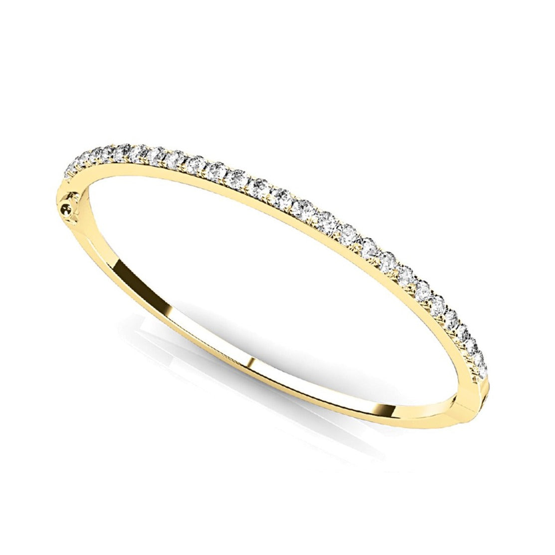 2.0 ctw Round Diamond Classic Bangle Bracelet Pave Set-VIRABYANI