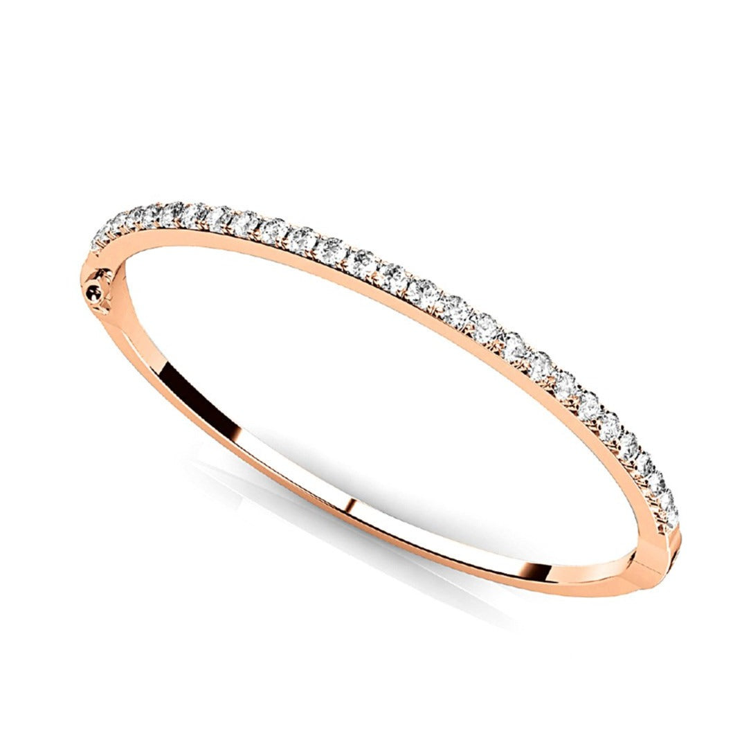 2.0 ctw Round Diamond Classic Bangle Bracelet Pave Set-VIRABYANI