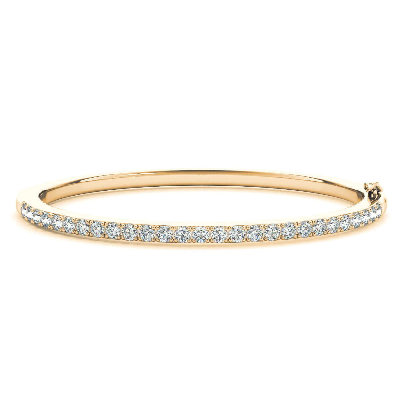 2.0 ctw Round Diamond Classic Bangle Bracelet Pave Set-in 14K/18K White, Yellow, Rose Gold and Platinum - Christmas Jewelry Gift -VIRABYANI