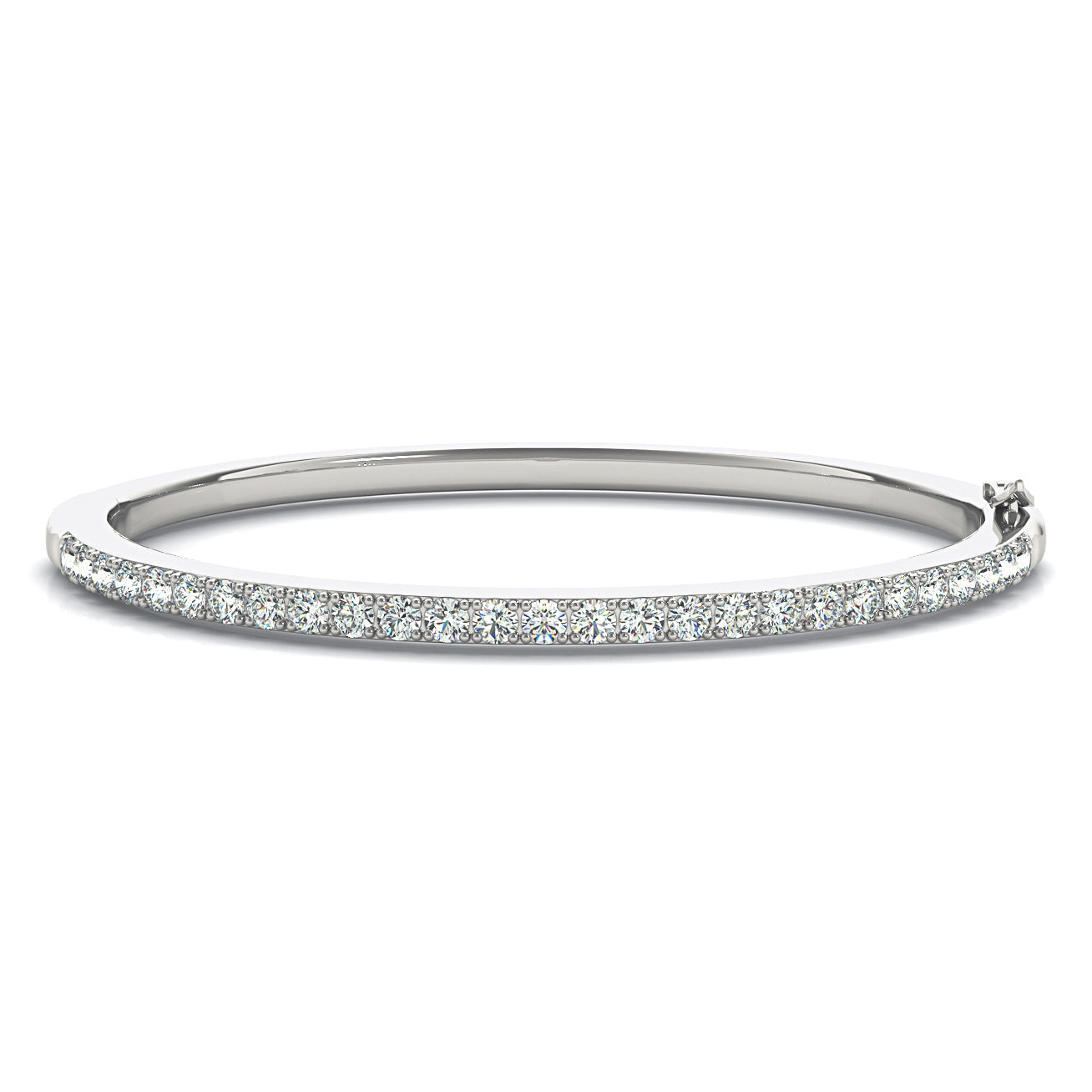 2.0 ctw Round Diamond Classic Bangle Bracelet Pave Set-in 14K/18K White, Yellow, Rose Gold and Platinum - Christmas Jewelry Gift -VIRABYANI