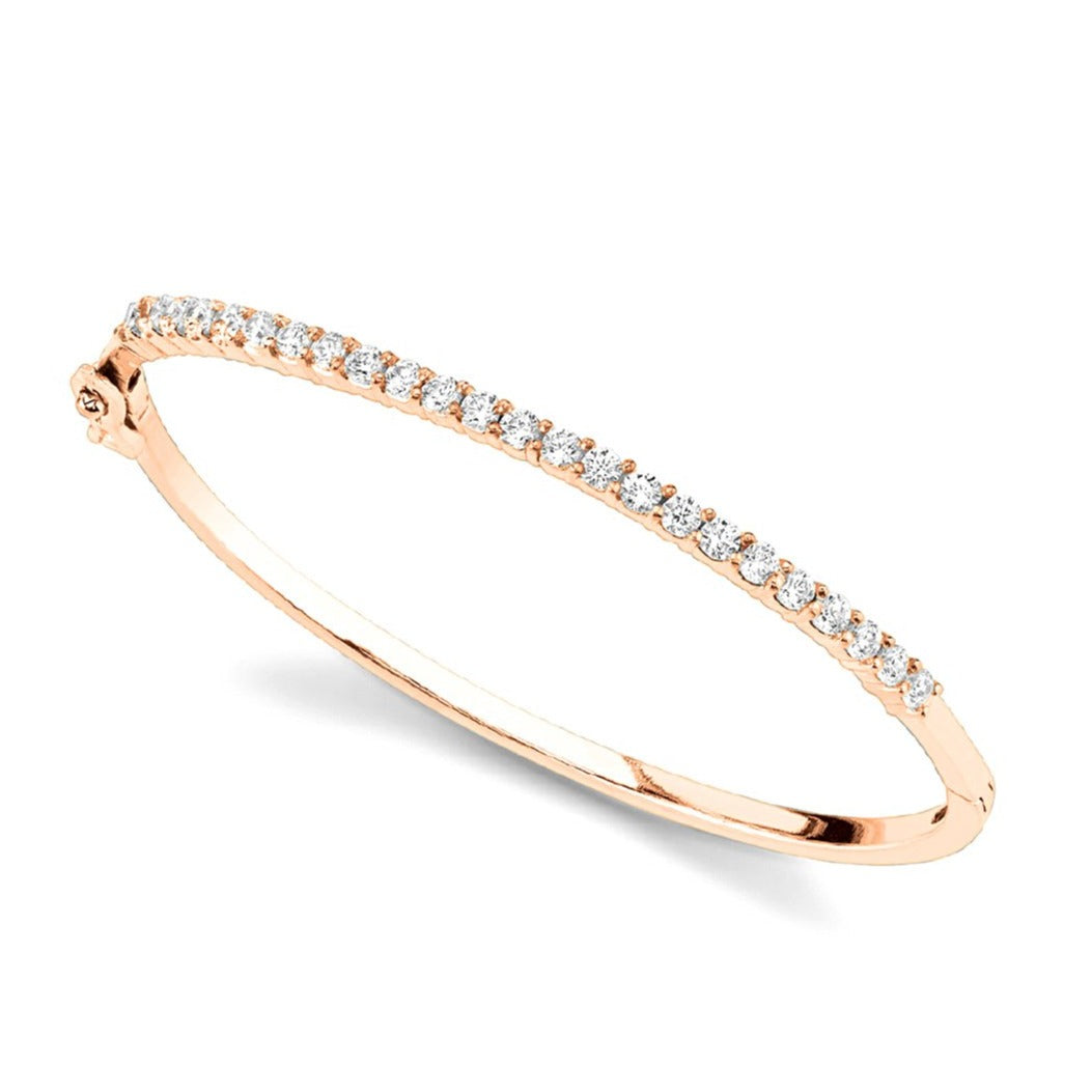 1.50 ctw Round Diamond Classic Bangle Bracelet-in 14K/18K White, Yellow, Rose Gold and Platinum - Christmas Jewelry Gift -VIRABYANI