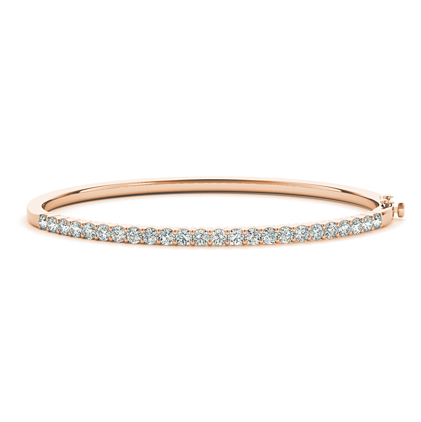 1.50 ctw Round Diamond Classic Bangle Bracelet-in 14K/18K White, Yellow, Rose Gold and Platinum - Christmas Jewelry Gift -VIRABYANI