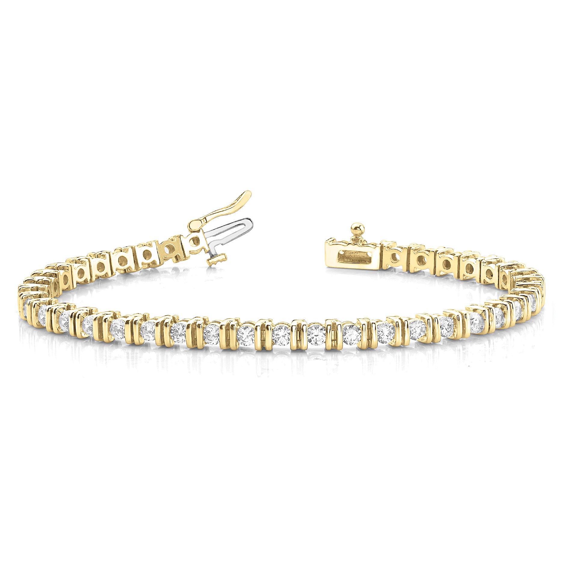 3.00 ctw Round Diamond Bar Set Tennis Bracelet-VIRABYANI