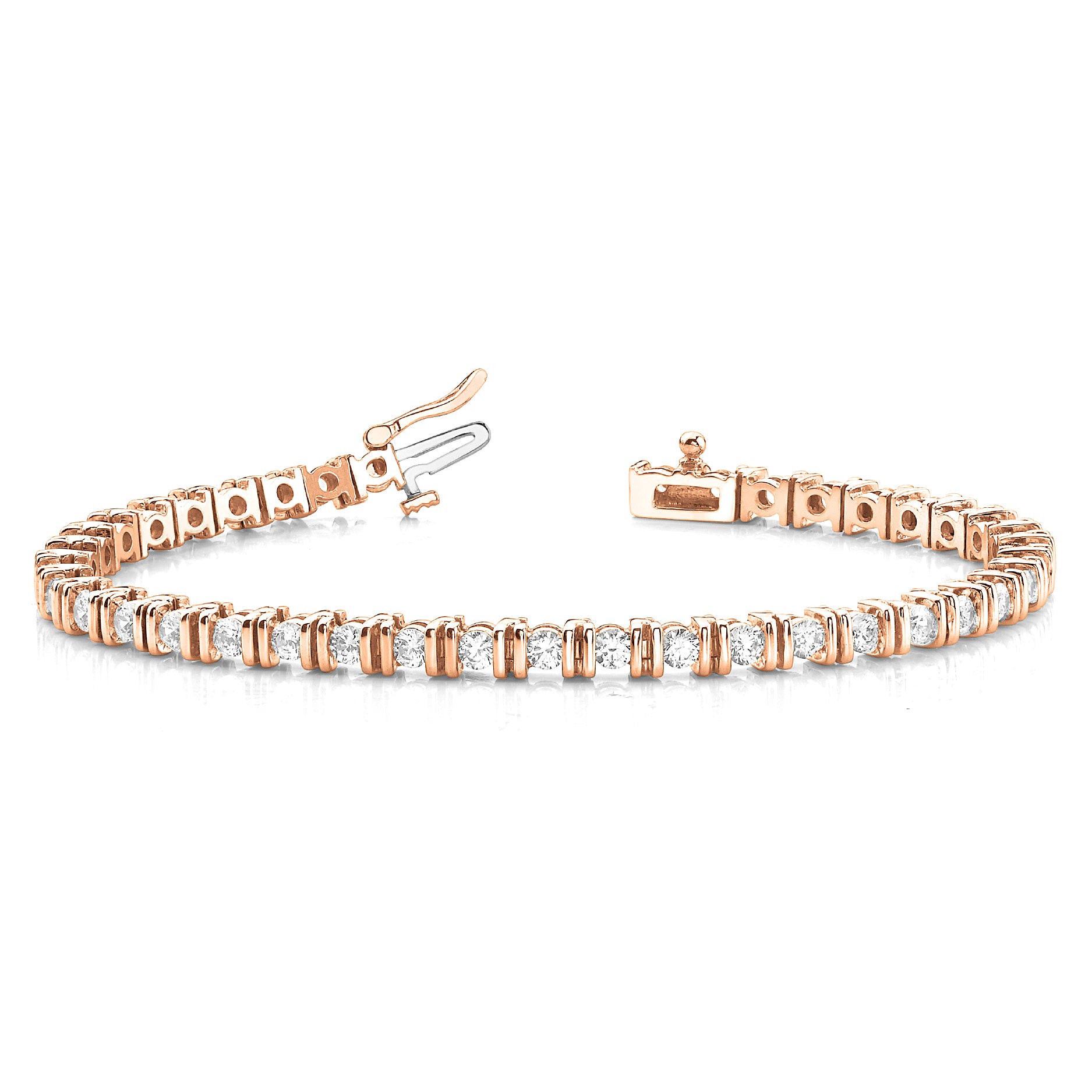 3.00 ctw Round Diamond Bar Set Tennis Bracelet-VIRABYANI