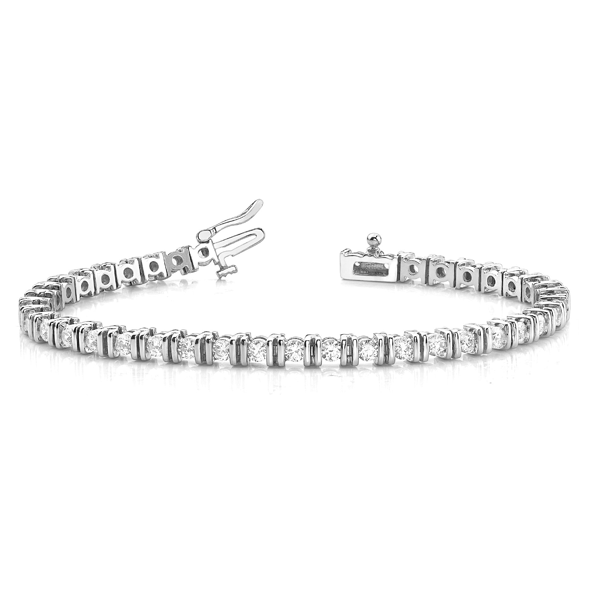 3.00 ctw Round Diamond Bar Set Tennis Bracelet-VIRABYANI