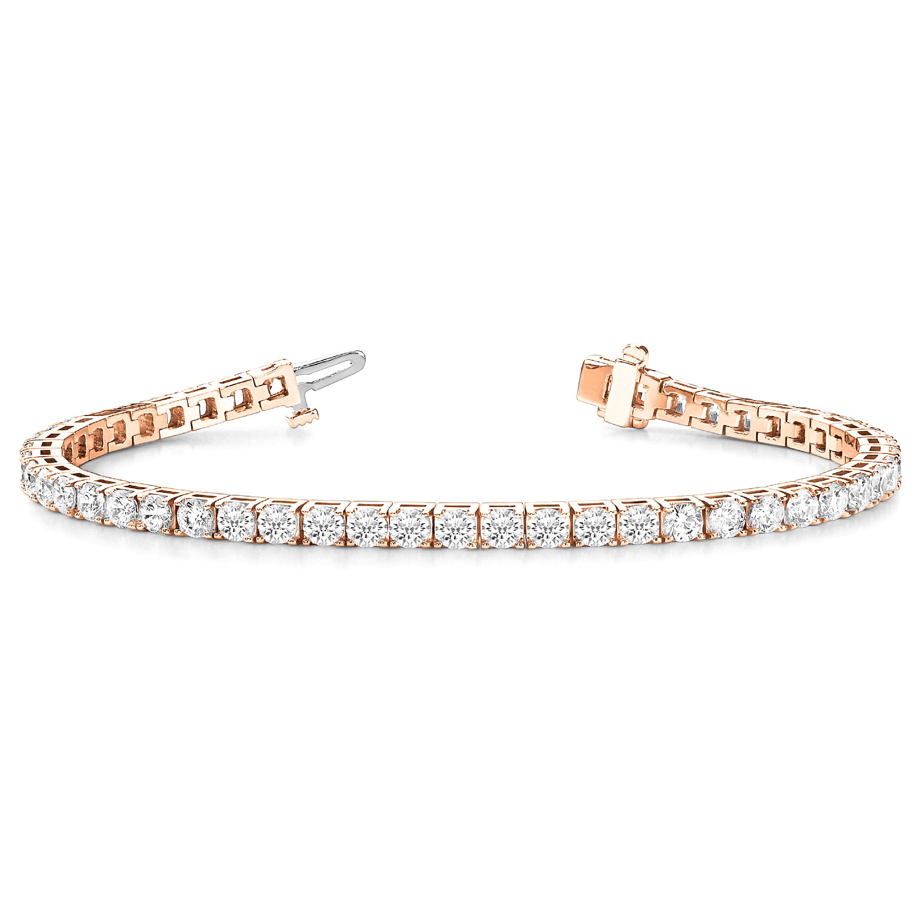 7.75 ctw Round Diamond Tennis Bracelet Four Prong Set-VIRABYANI