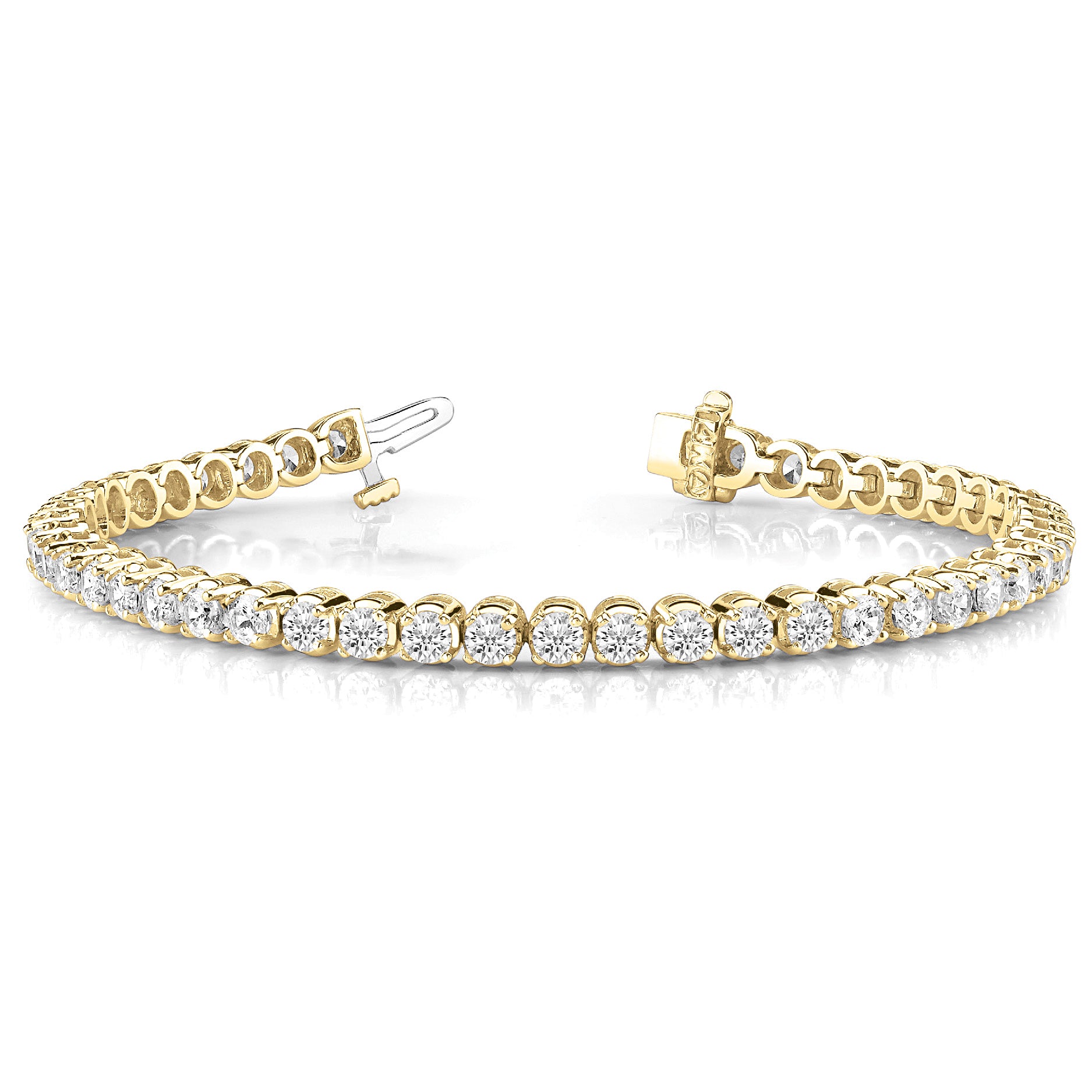 5.15 ctw Round Diamond Tennis Bracelet Four Prong Set-VIRABYANI