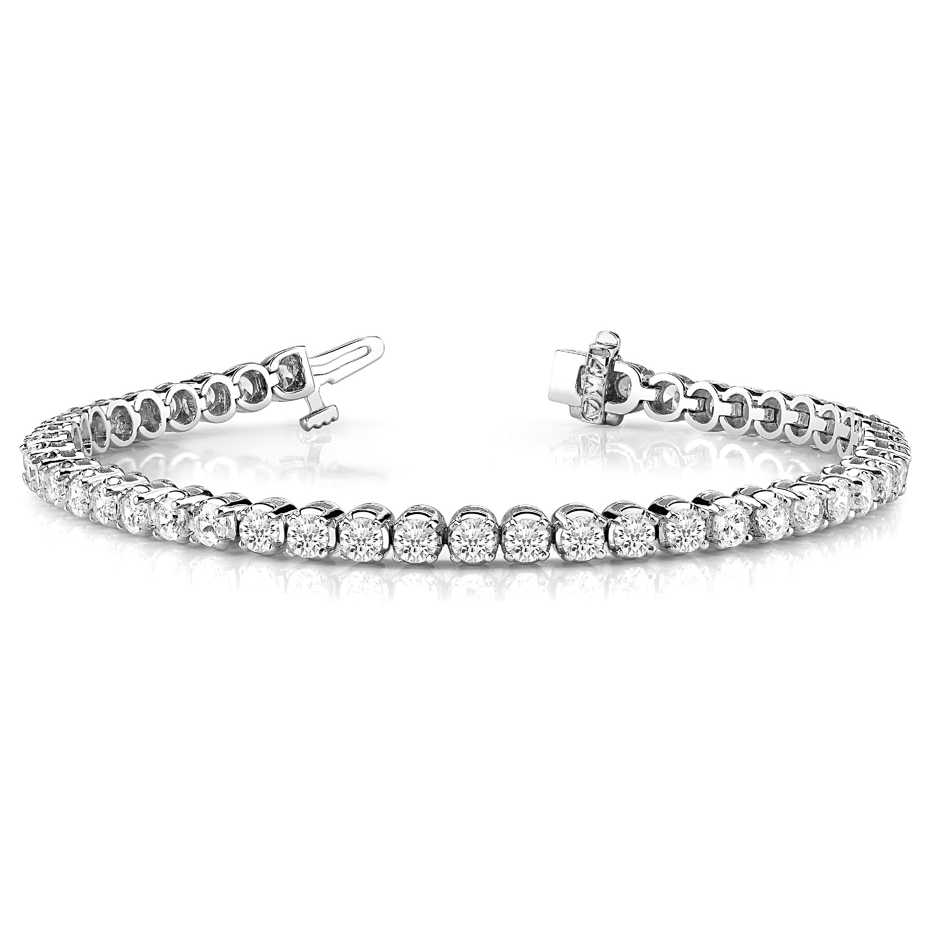 5.15 ctw Round Diamond Tennis Bracelet Four Prong Set-VIRABYANI