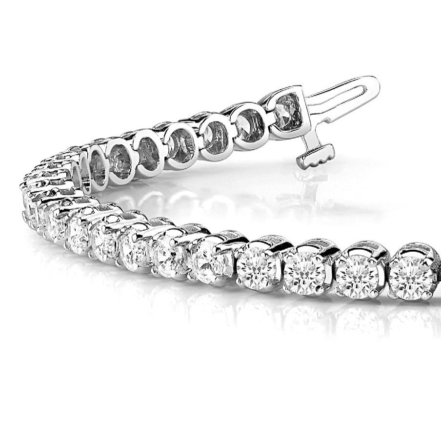 5.15 ctw Round Diamond Tennis Bracelet Four Prong Set-VIRABYANI