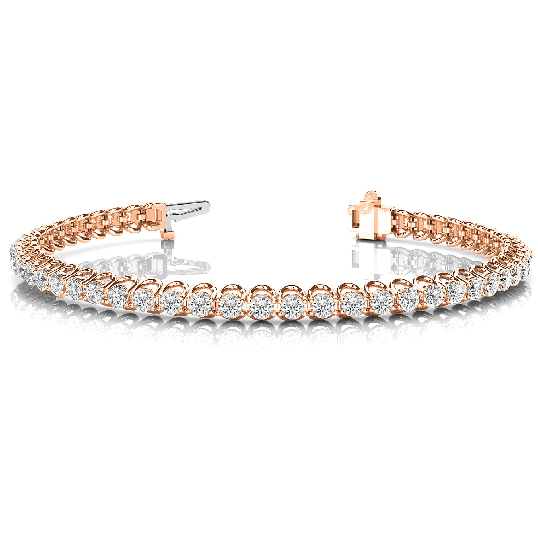 4.00 ctw Round Diamond Tennis Bracelet Four Prong Set-VIRABYANI