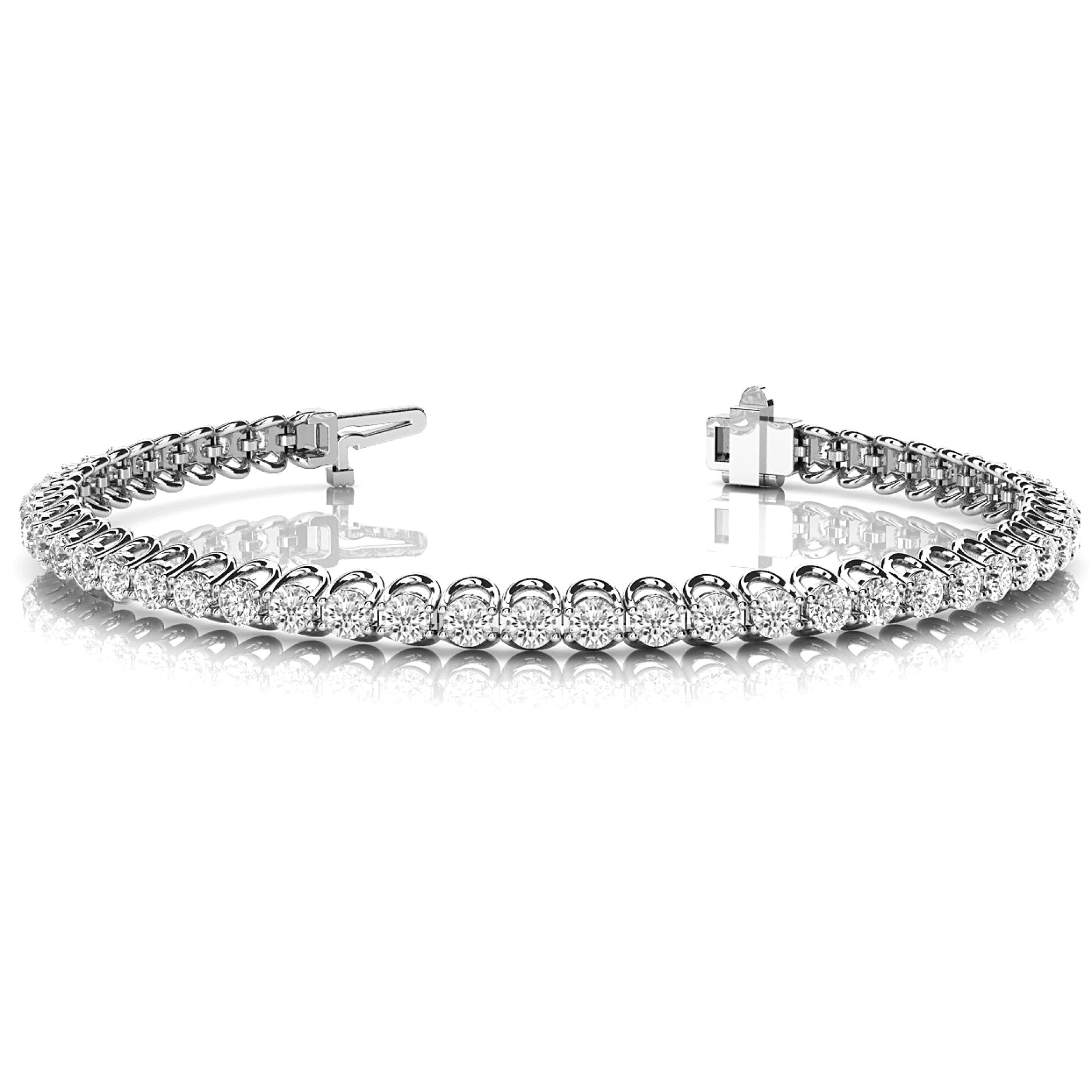 4.00 ctw Round Diamond Tennis Bracelet Four Prong Set-VIRABYANI