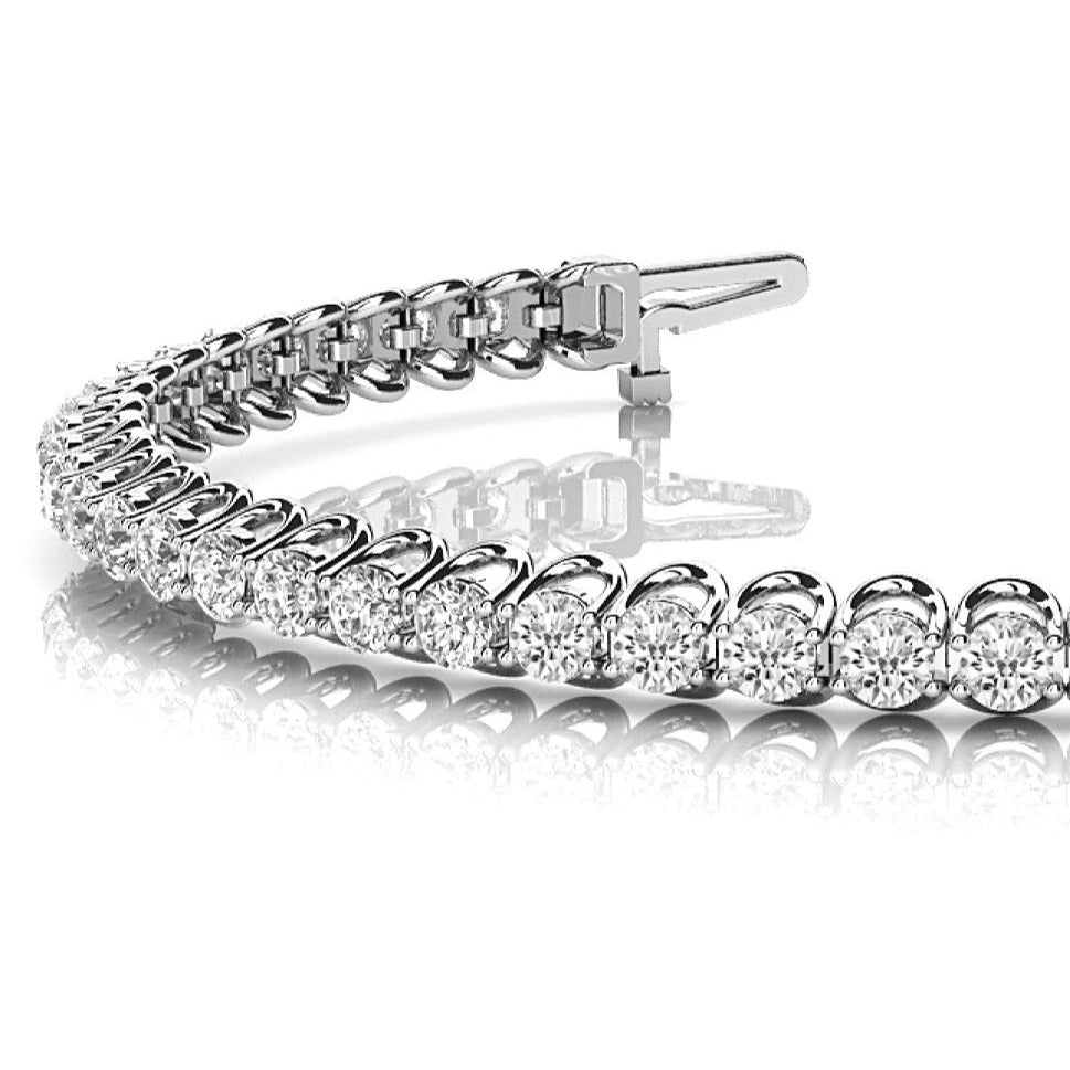 4.00 ctw Round Diamond Tennis Bracelet Four Prong Set-VIRABYANI