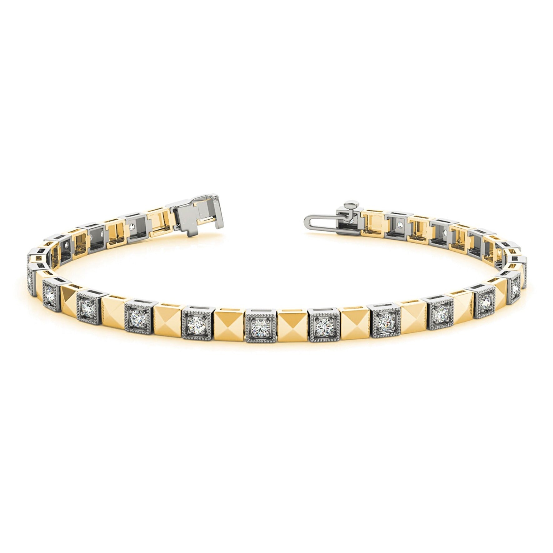 0.50 ct. Diamond Vintage Inspired Tennis Bracelet Milgrain Prong Set-VIRABYANI