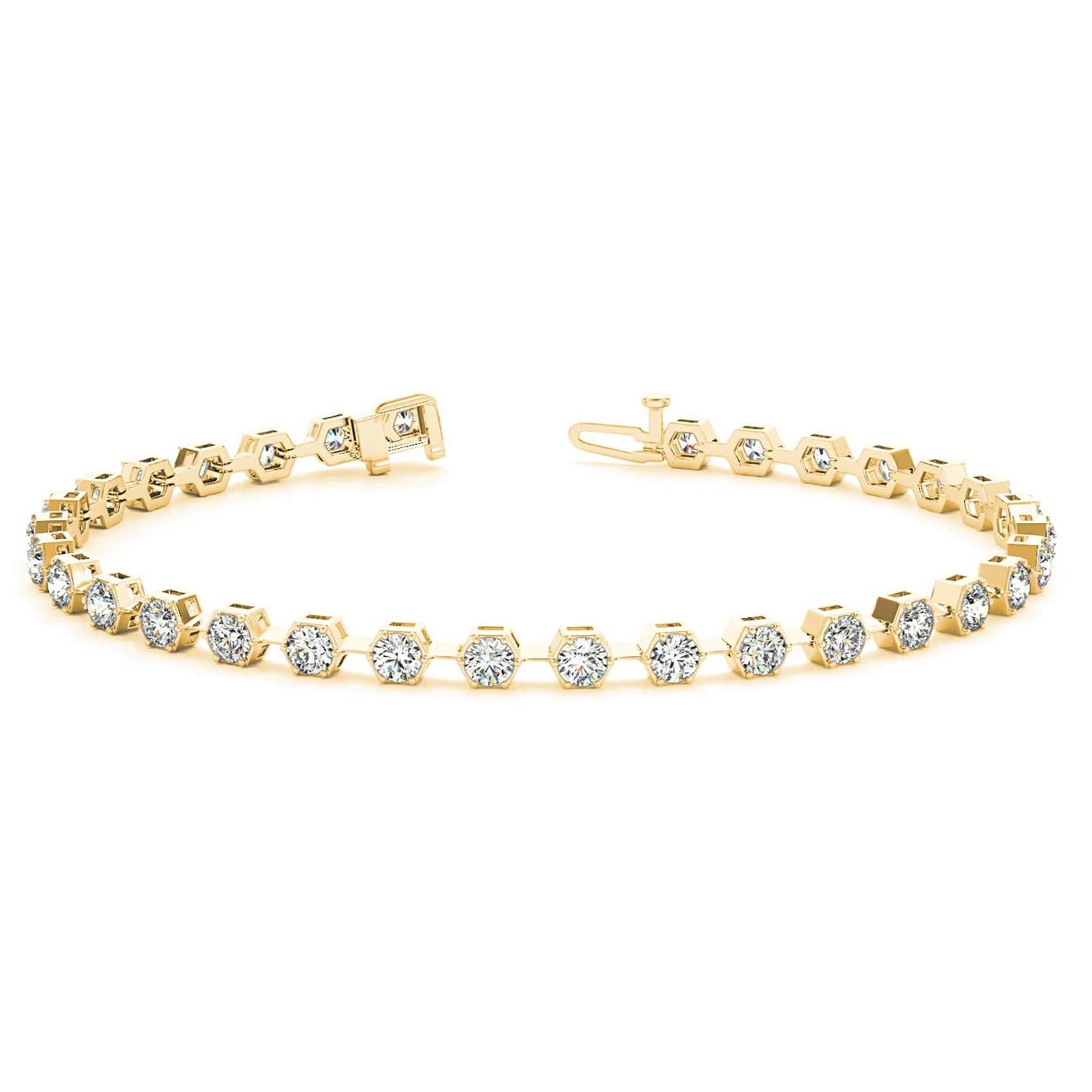 1.60 ctw Round Diamond Tennis Bracelet Pave Set-VIRABYANI