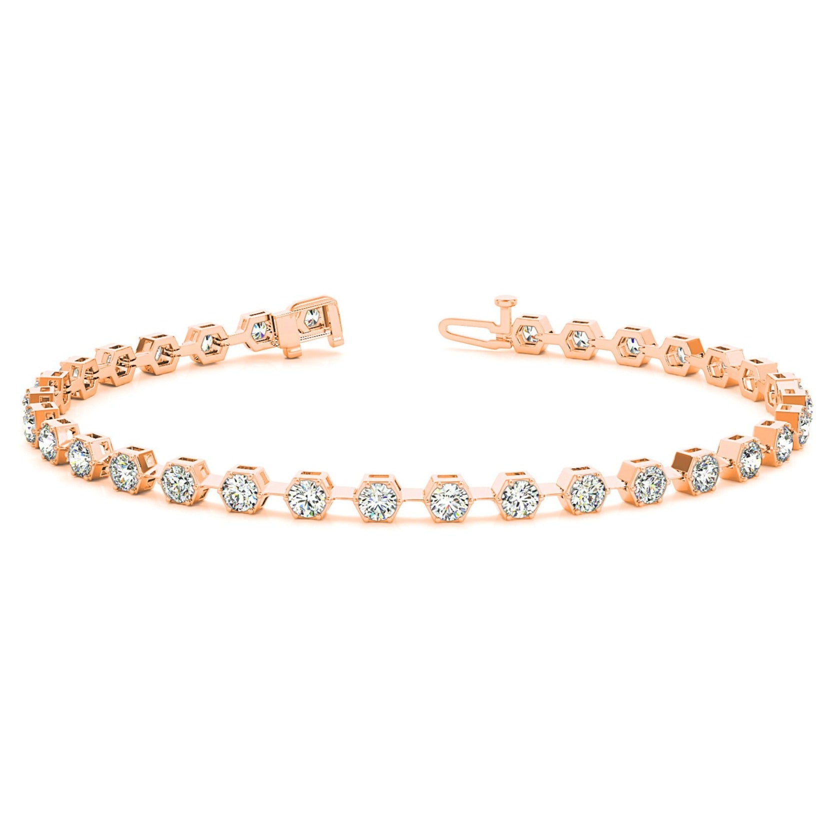 1.60 ctw Round Diamond Tennis Bracelet Pave Set-VIRABYANI