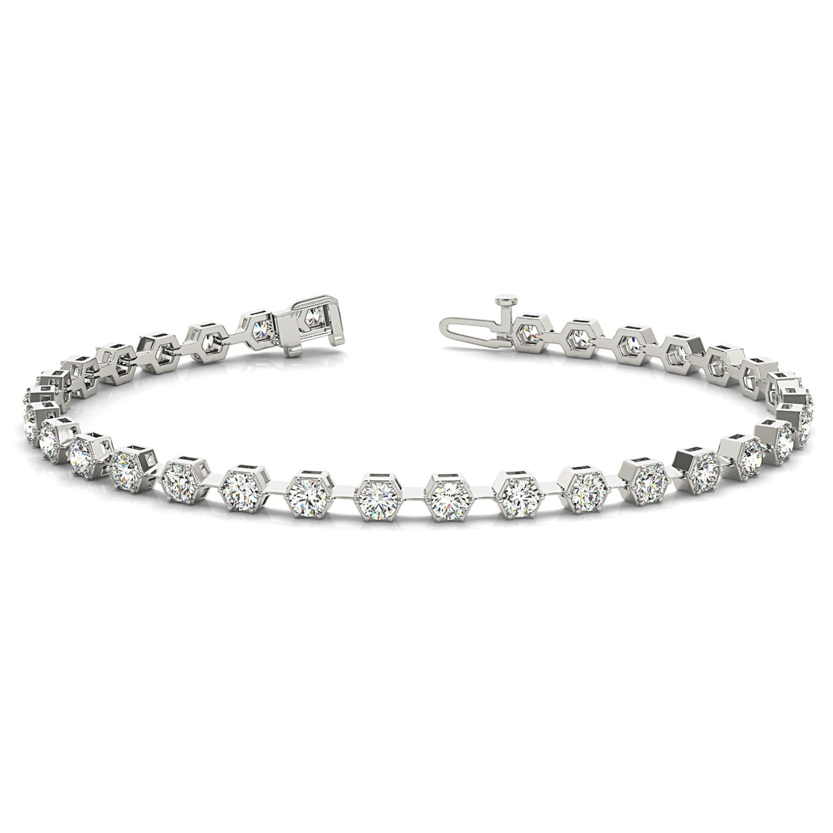 1.60 ctw Round Diamond Tennis Bracelet Pave Set-VIRABYANI