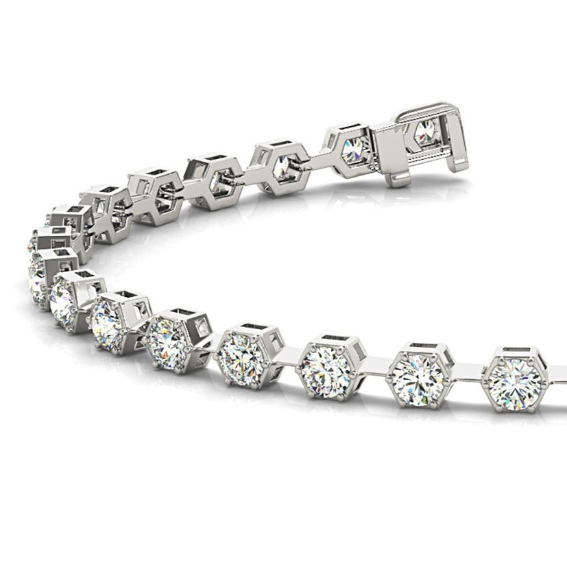 1.60 ctw Round Diamond Tennis Bracelet Pave Set-in 14K/18K White, Yellow, Rose Gold and Platinum - Christmas Jewelry Gift -VIRABYANI
