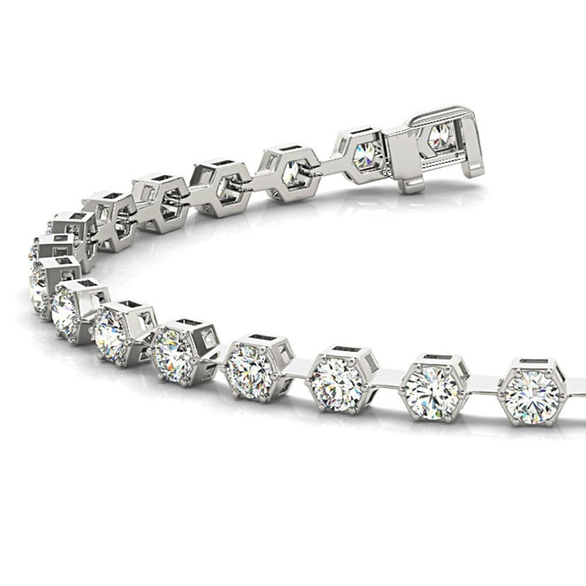 1.60 ctw Round Diamond Tennis Bracelet Pave Set-VIRABYANI